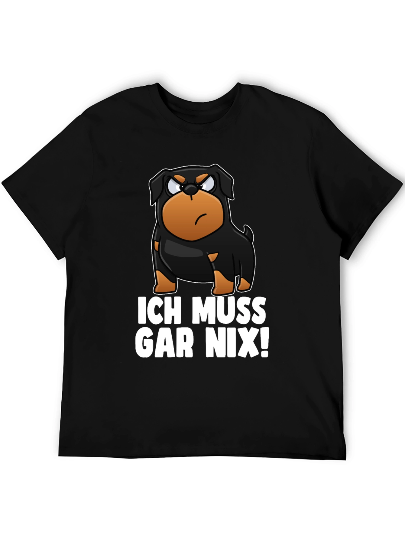 Black Ich Muss Gar Nix! Rottweiler Graphic T-Shirt view 5