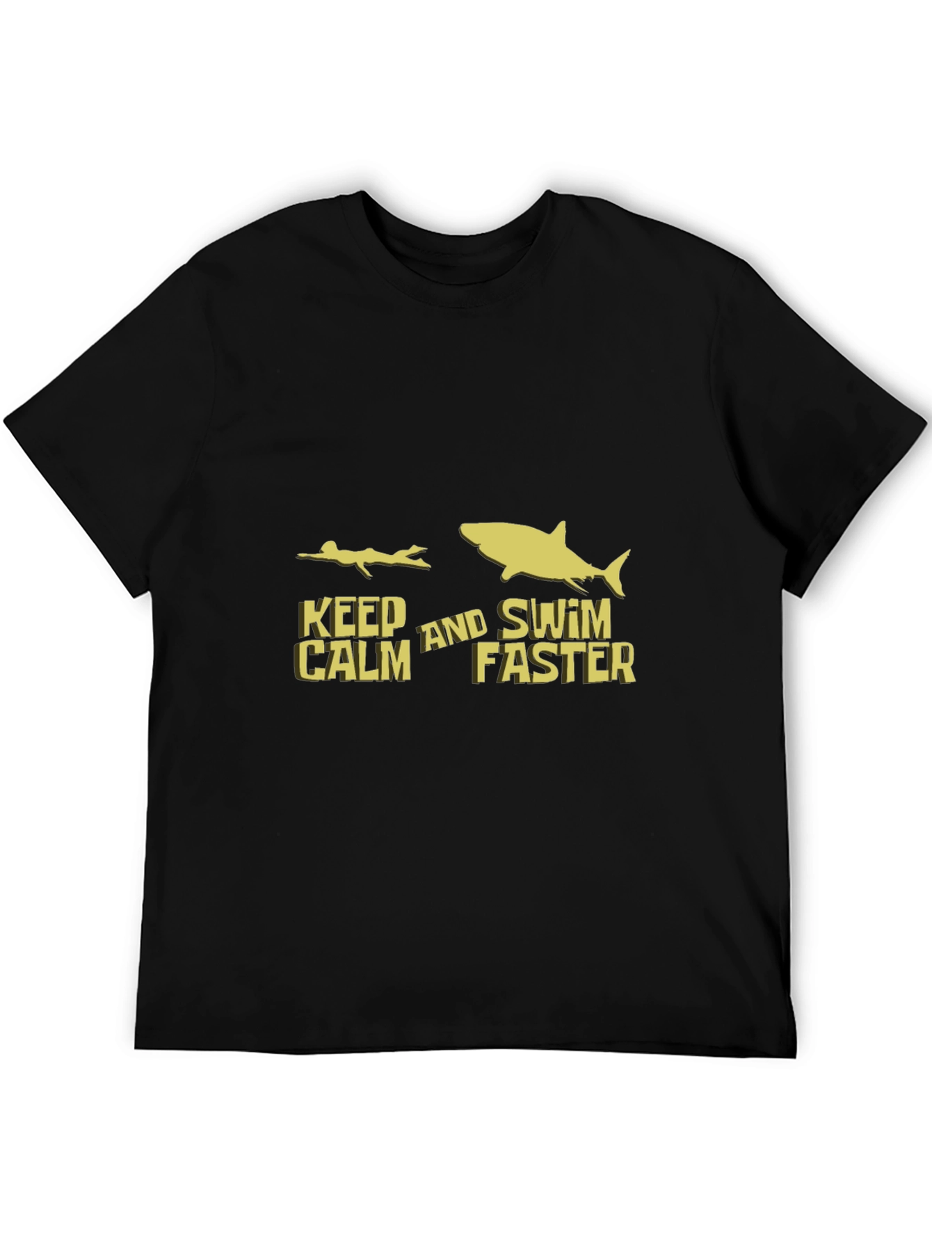 Black Keep Calm and Swim Faster T-Shirt view 5