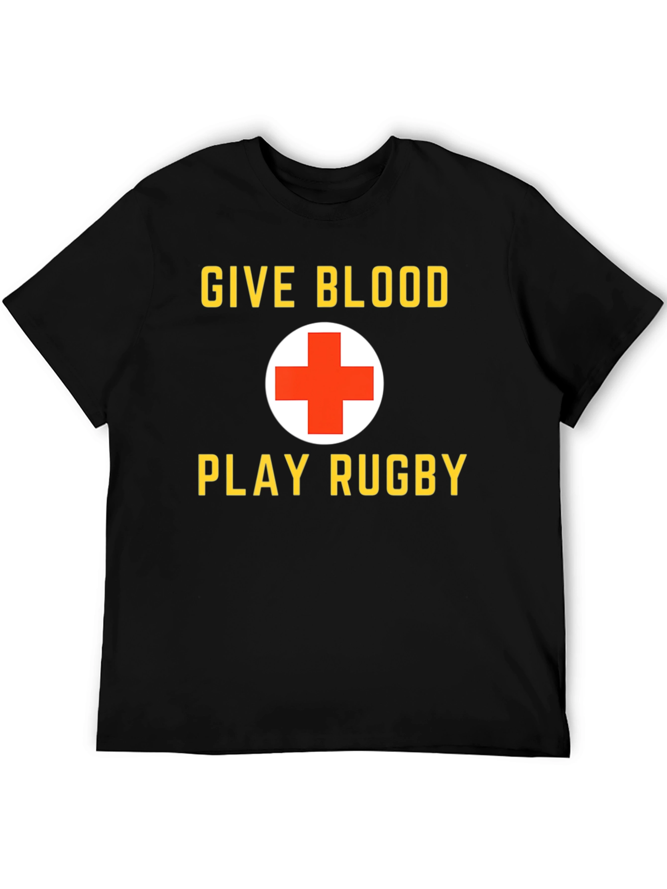 Black Give Blood Play Rugby Black Graphic T-Shirt view 5
