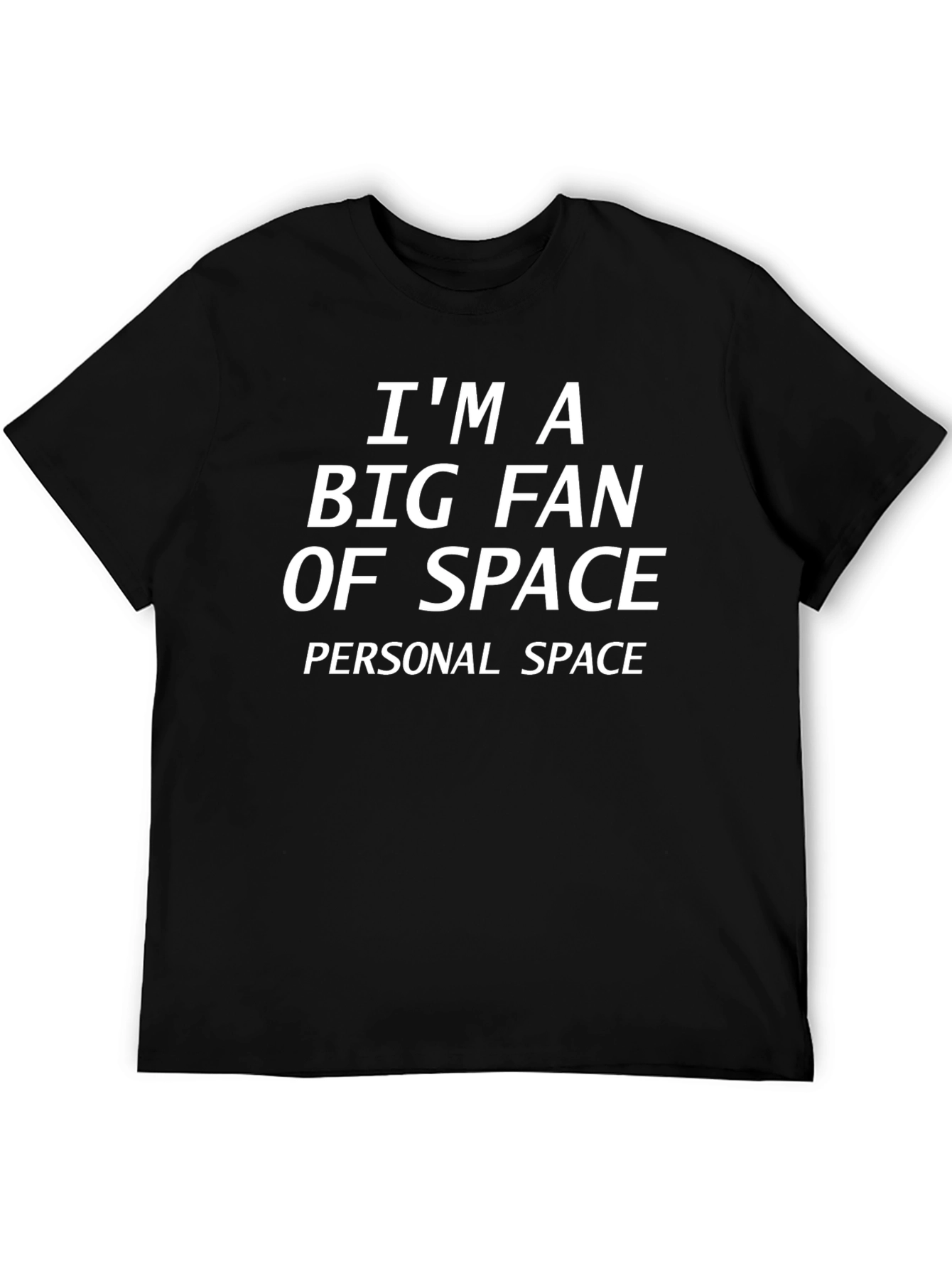 Black I'm a Big Fan of Space T-Shirt view 5