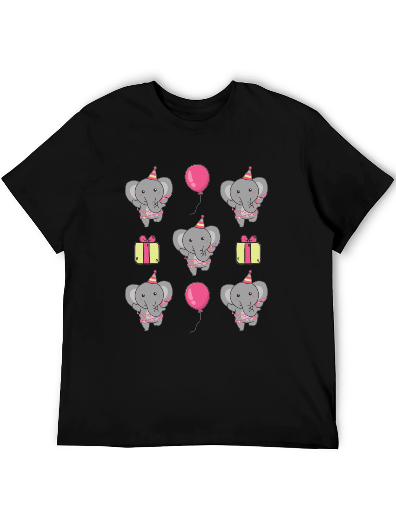 Black Elephant Birthday Party T-Shirt - Fun Graphic Tee view 5