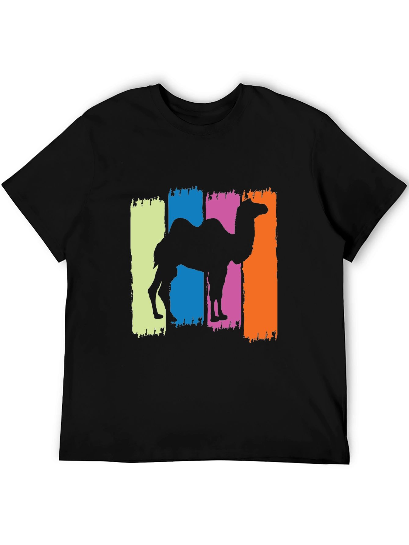 Black Camel Silhouette Graphic Tee - Black Cotton T-Shirt view 5