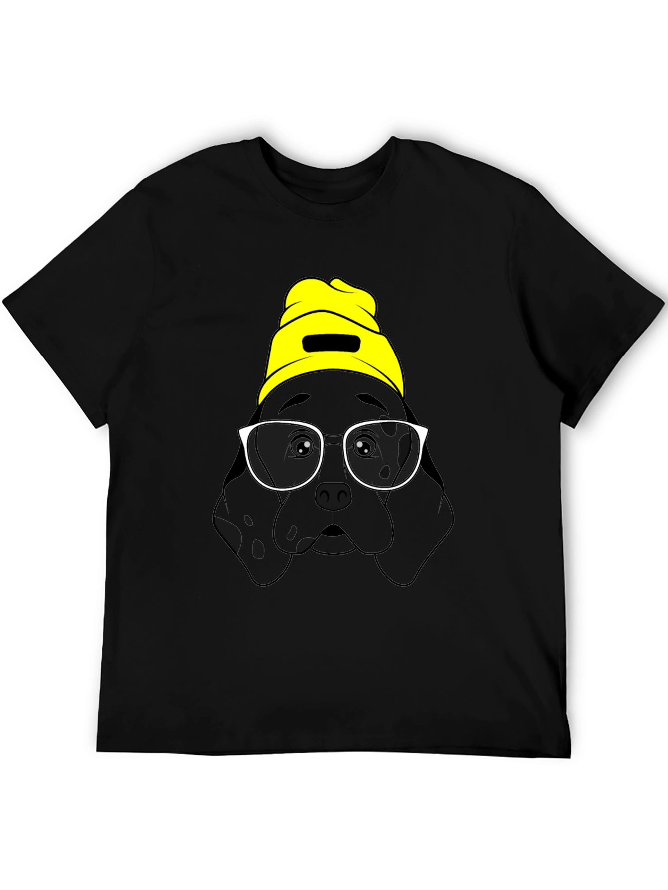 Black Dog in Beanie Graphic T-Shirt view 5
