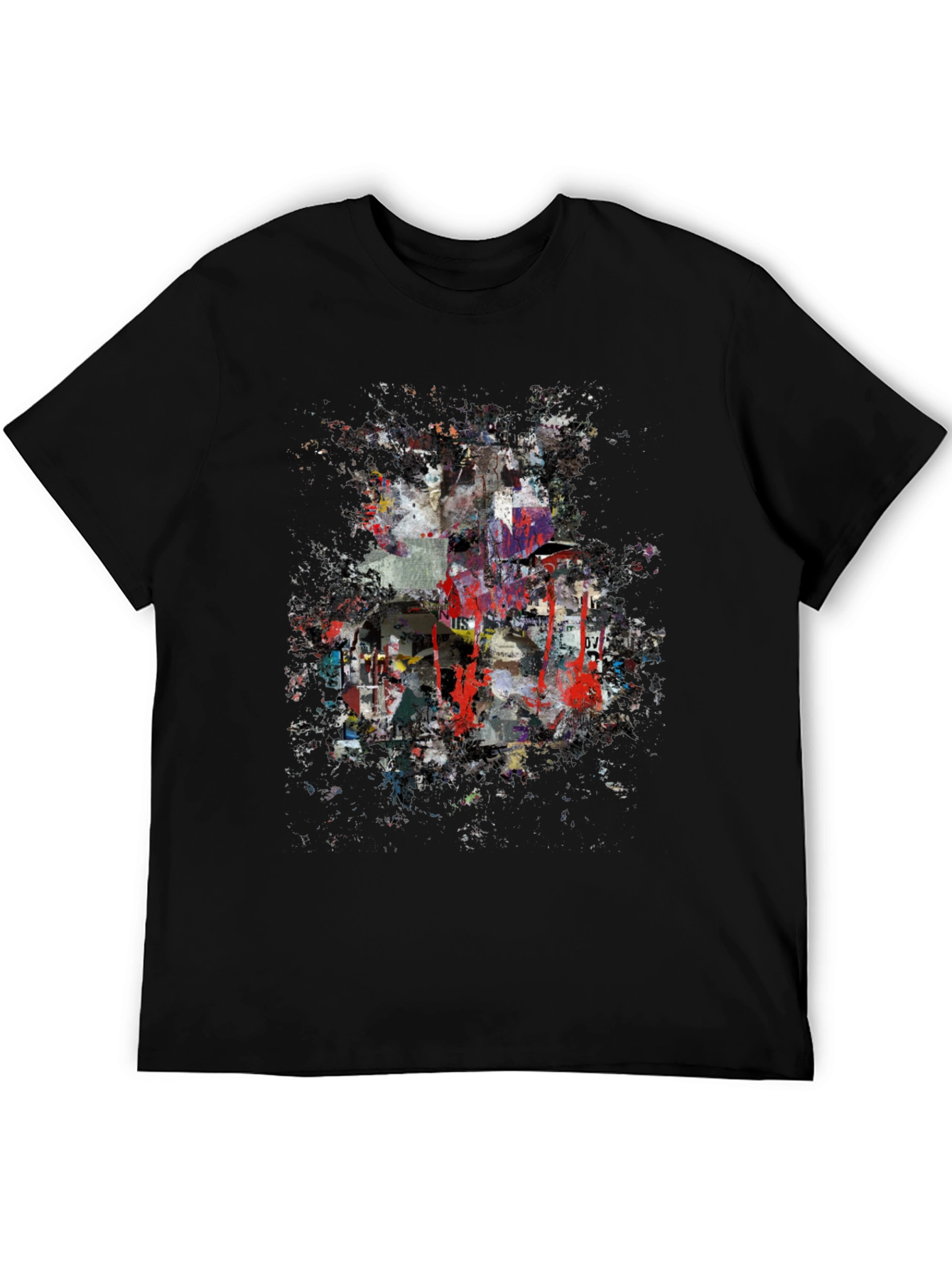 Black Abstract Art T-Shirt - Modern Graphic Tee view 5