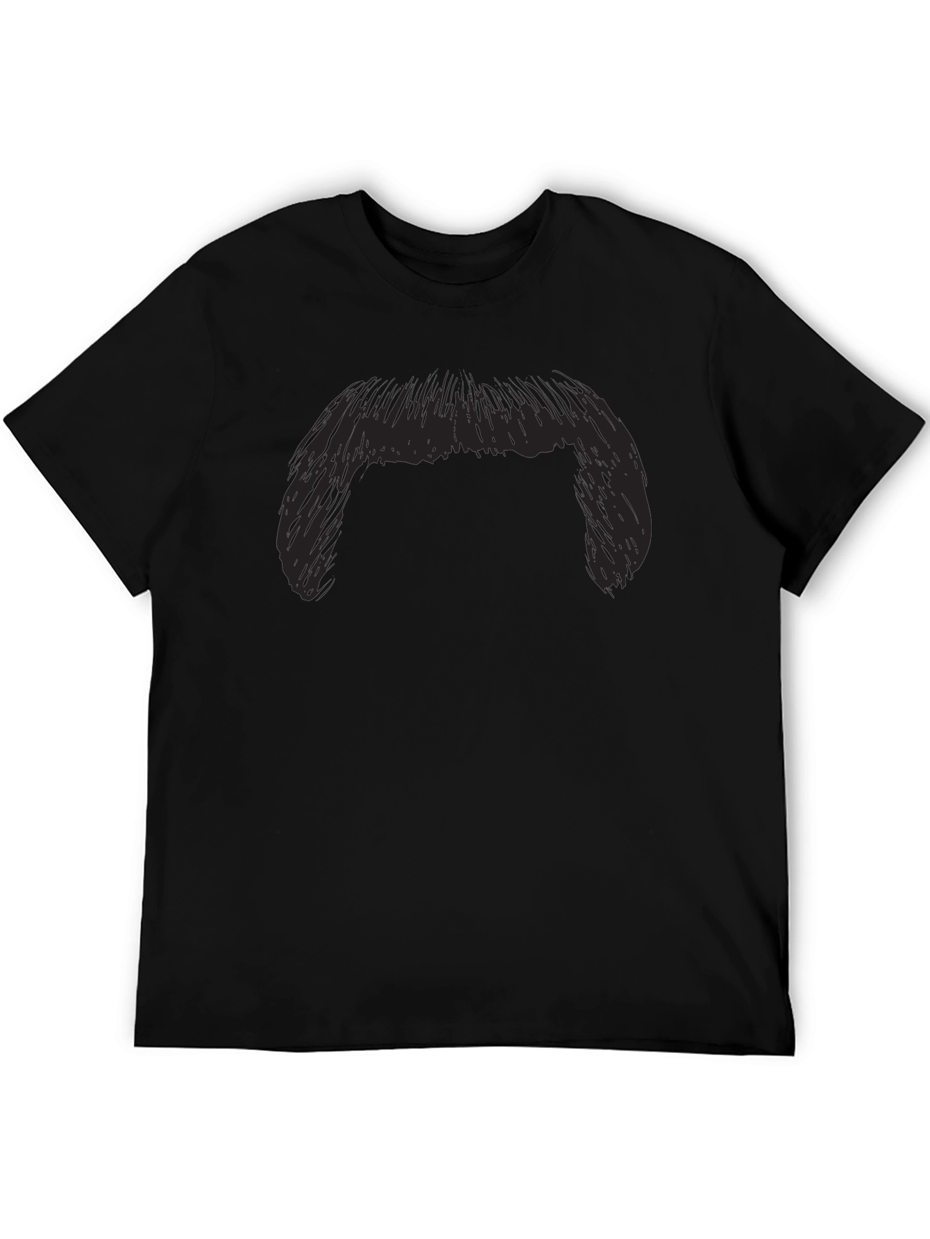 Black Funny Moustache Graphic Black T-Shirt view 5