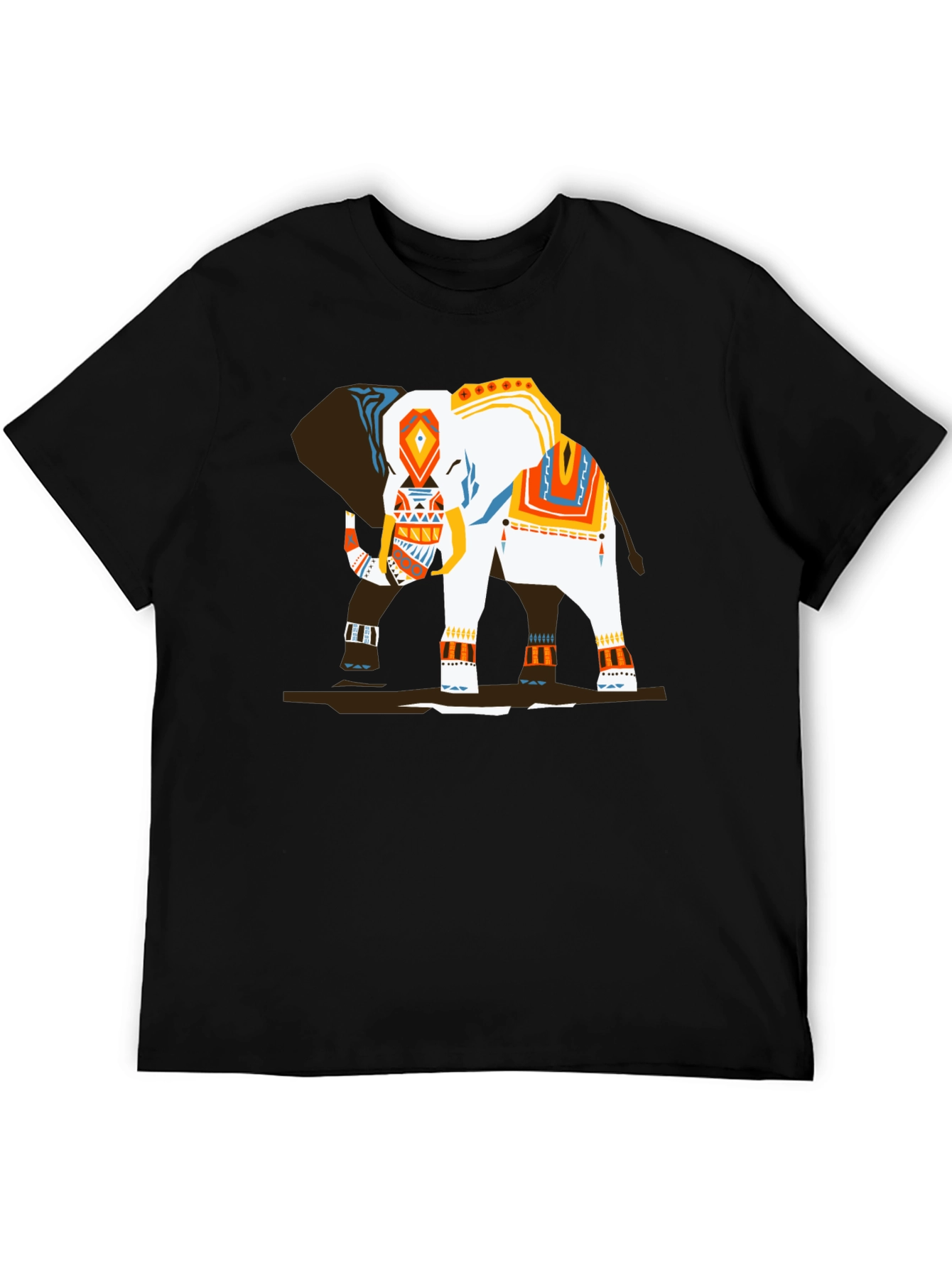 Black Elephant Graphic Tee - Black Cotton T-Shirt view 5