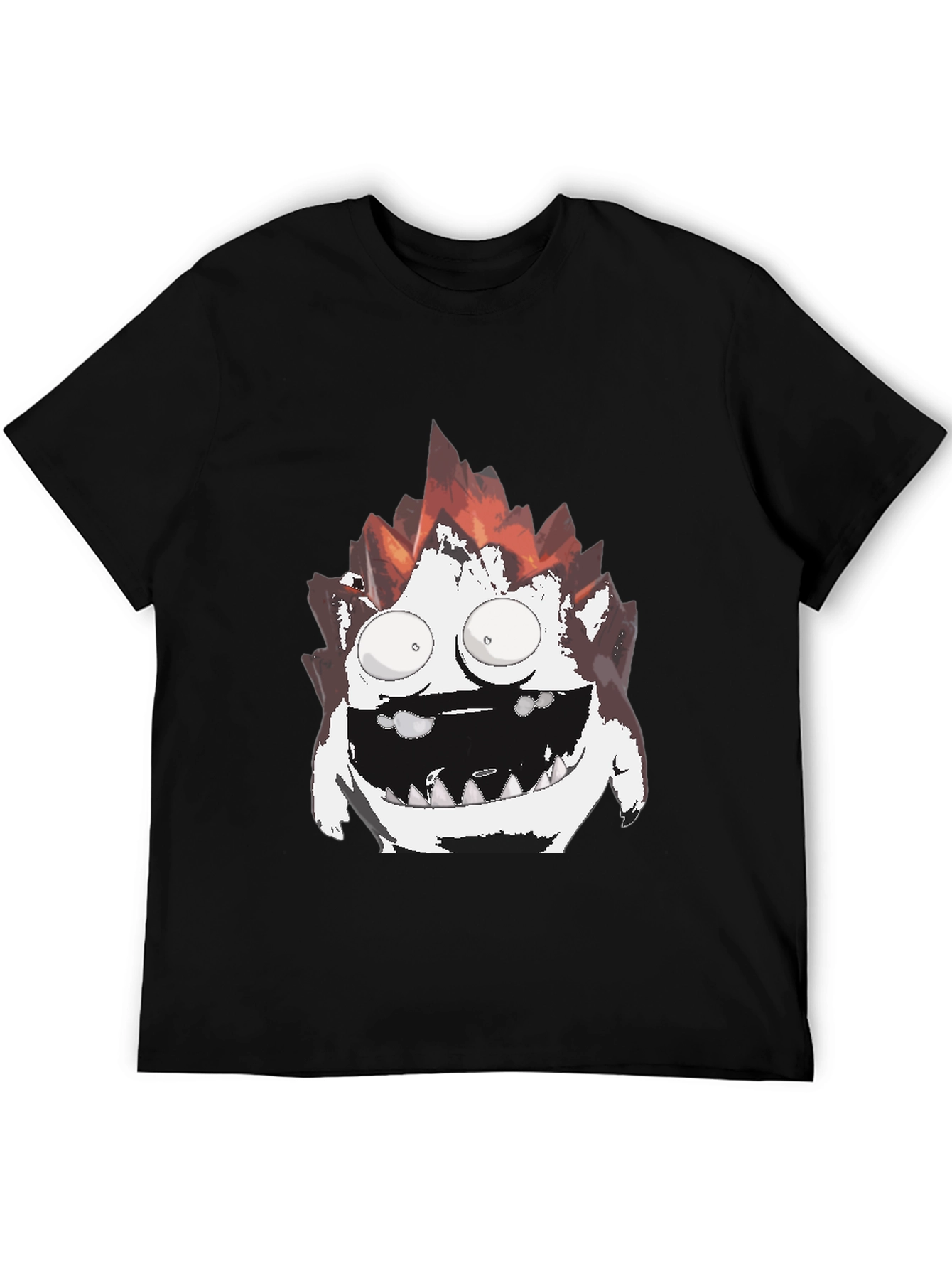 Black Monster Graphic Print Men's Black T-Shirt view 5