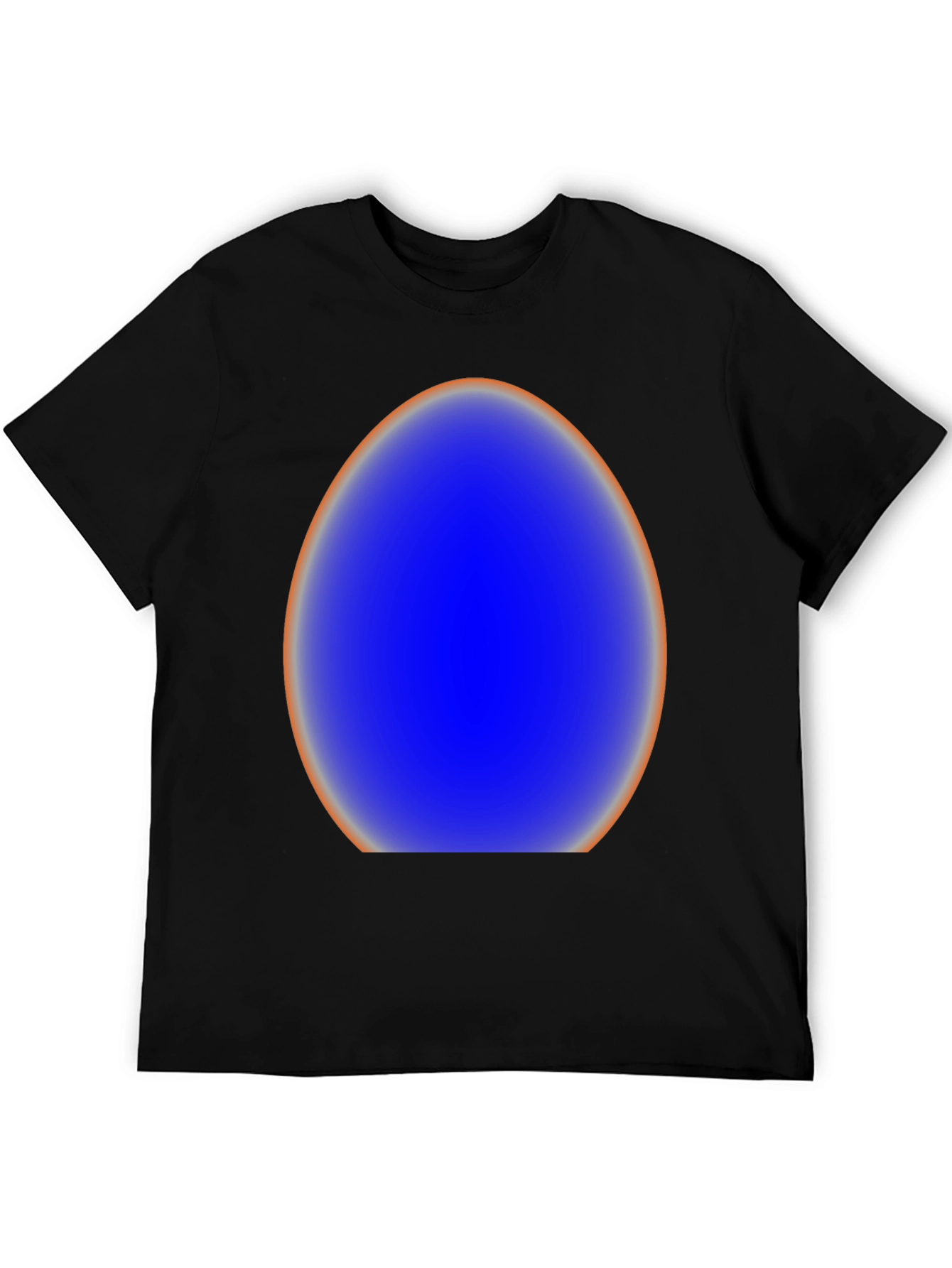 Black Abstract Blue Egg Graphic Tee - Modern Style view 5