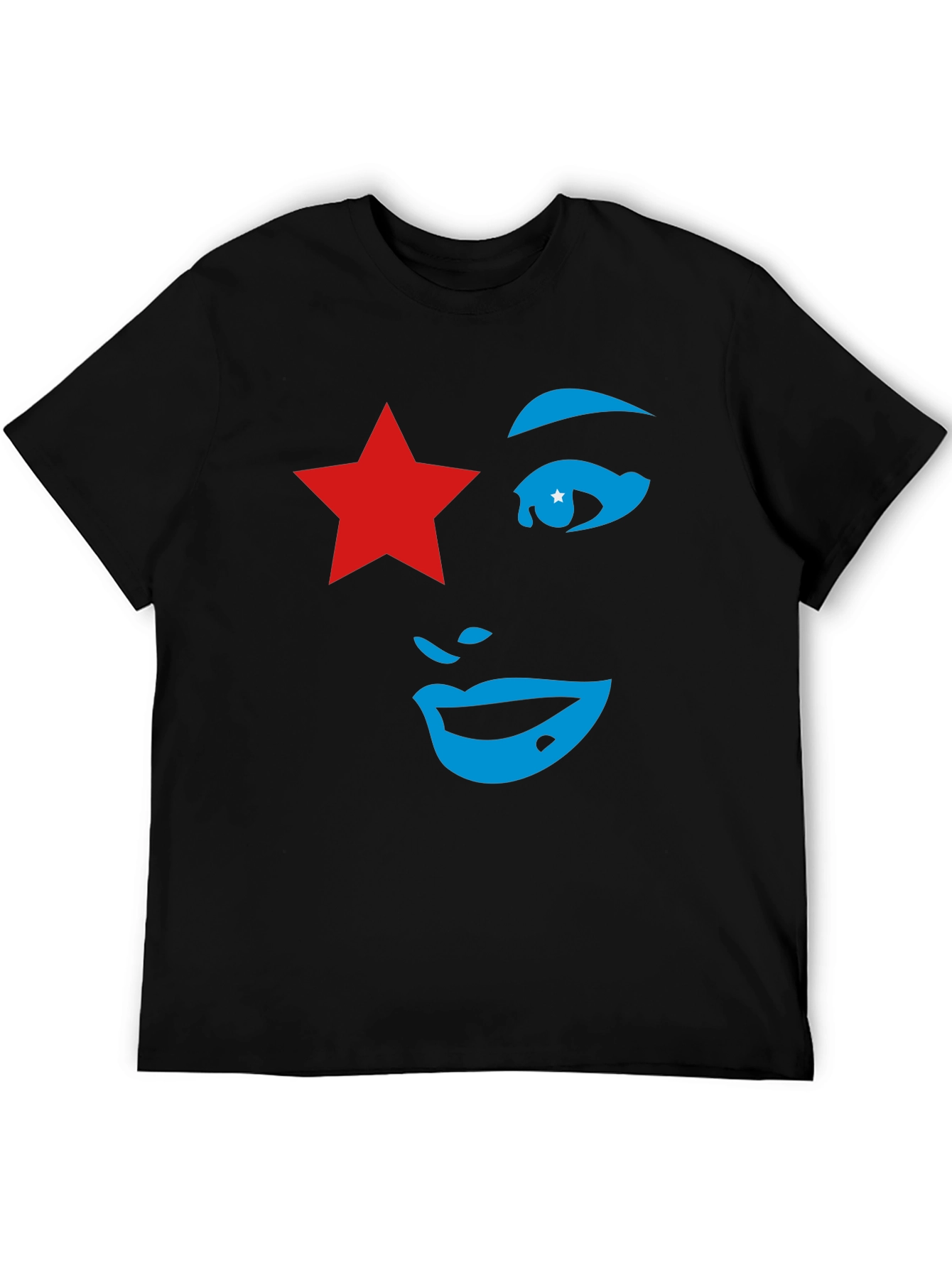 Black Star Face Graphic Tee - Unique Style view 5