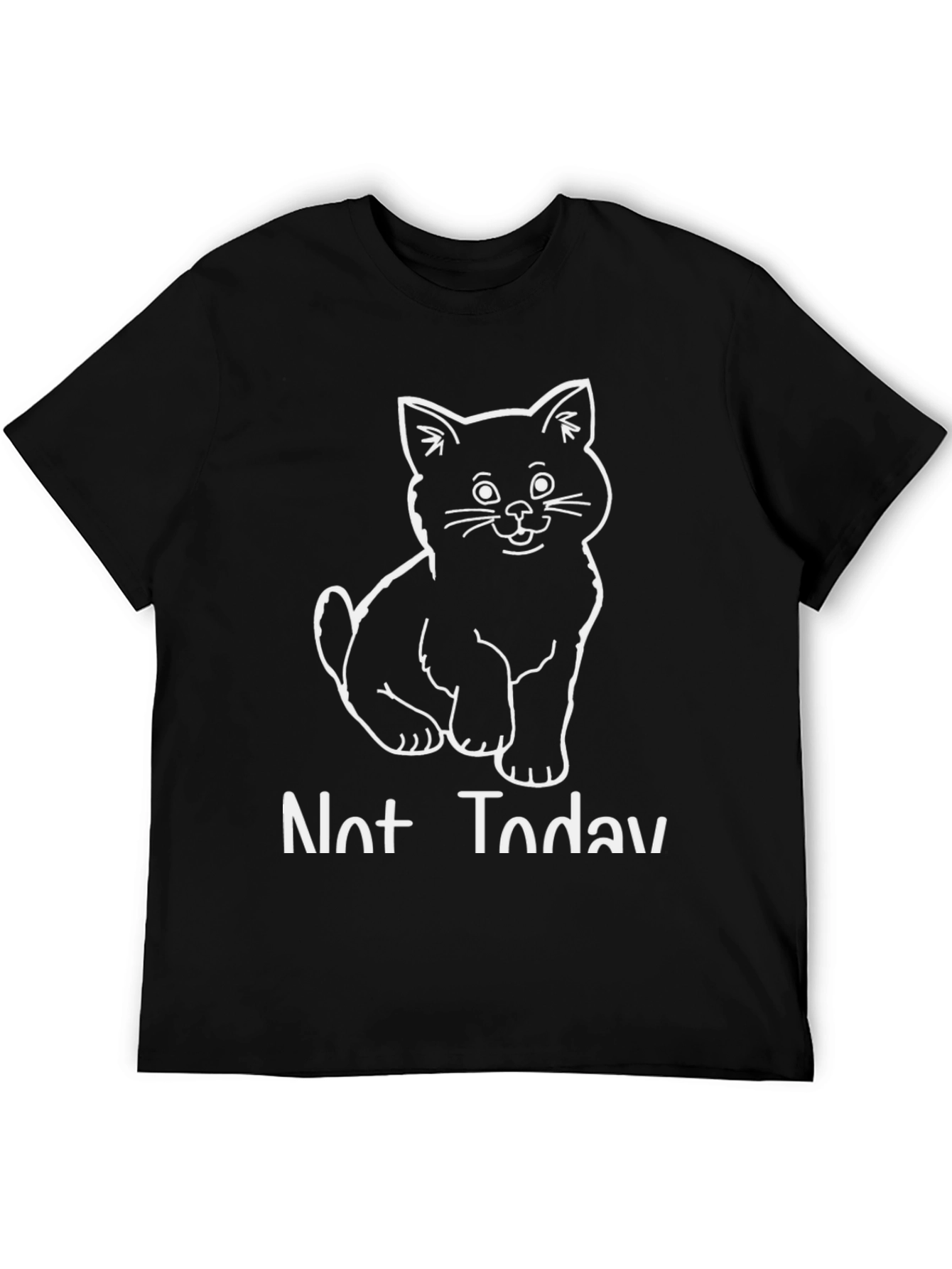 Black Not Today Cat T-Shirt - Black view 5