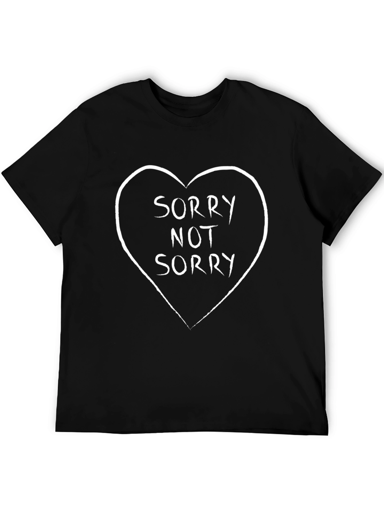 Black Sorry Not Sorry Graphic Tee - Black Cotton T-Shirt view 5