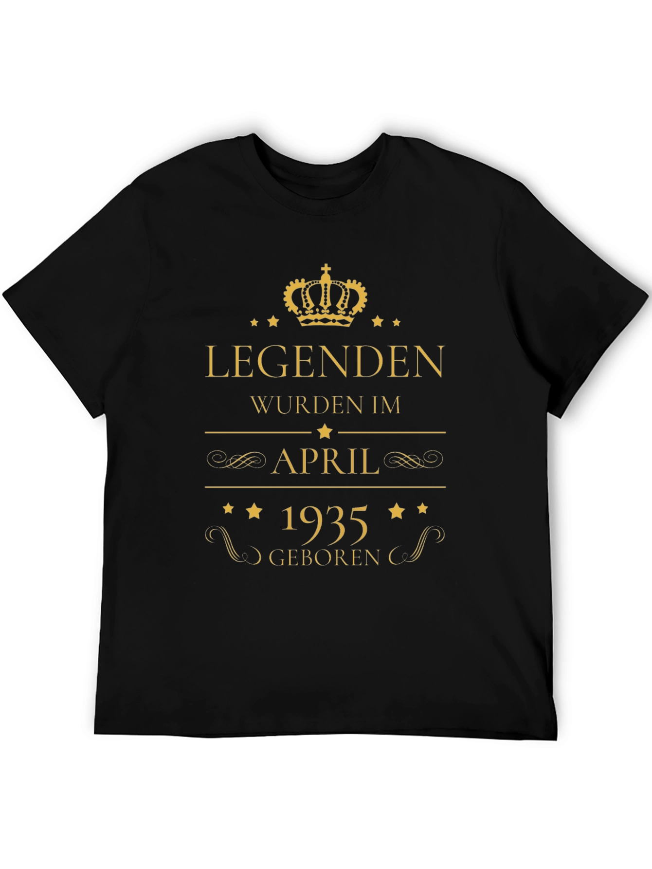 Black Legends Born in April 1935 Black T-Shirt view 5