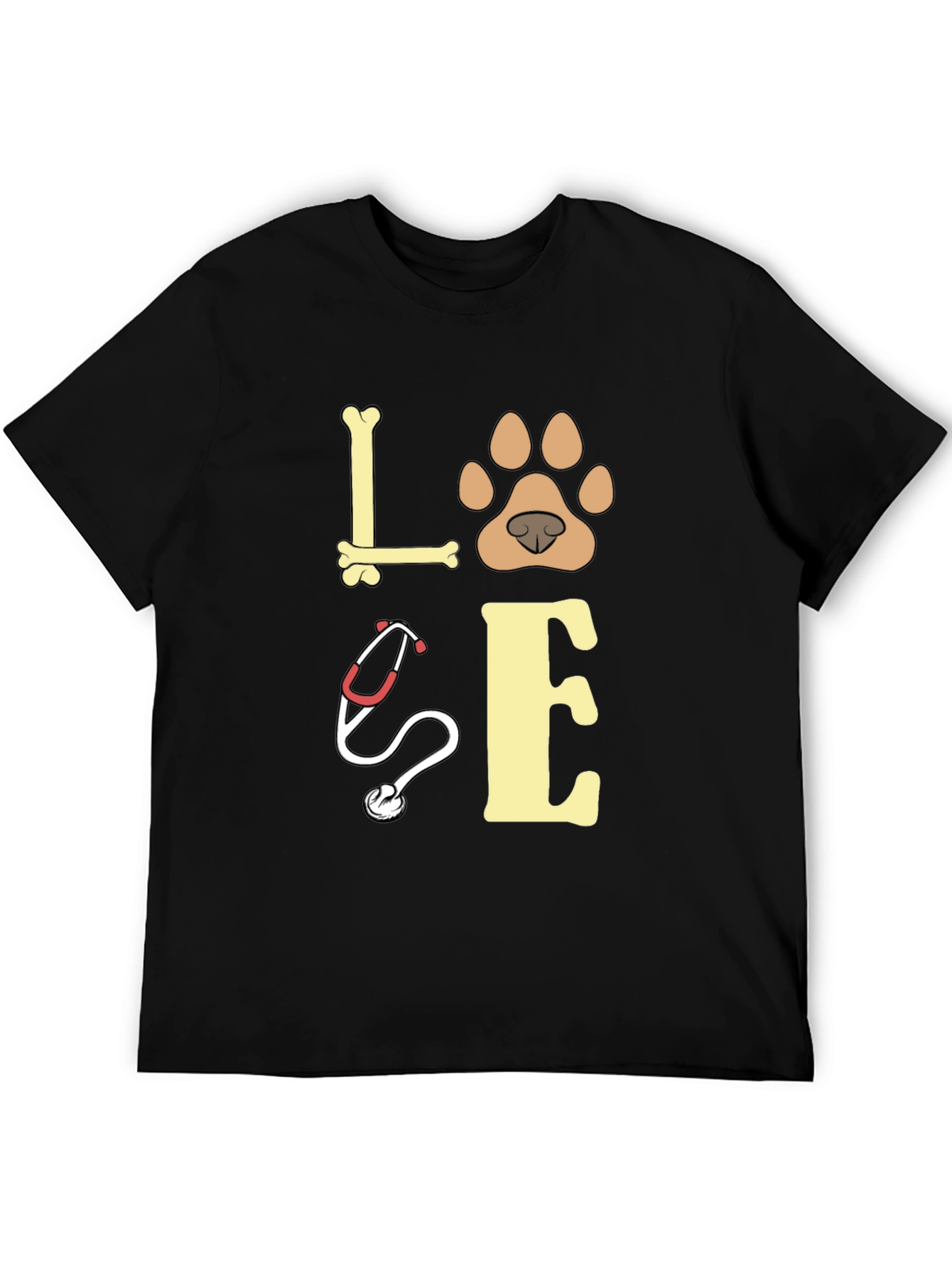 Black Love Veterinarian T-Shirt view 5