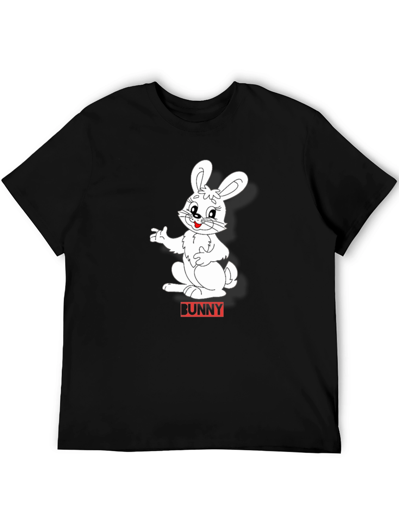 Black Bunny Graphic Black T-Shirt - Soft Cotton Blend Casual Tee view 5