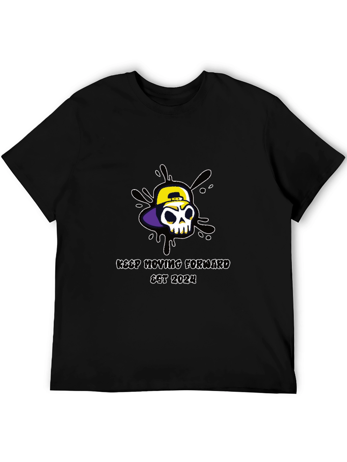 Black Skull Graphic T-Shirt - Keep Moving Forward view 5