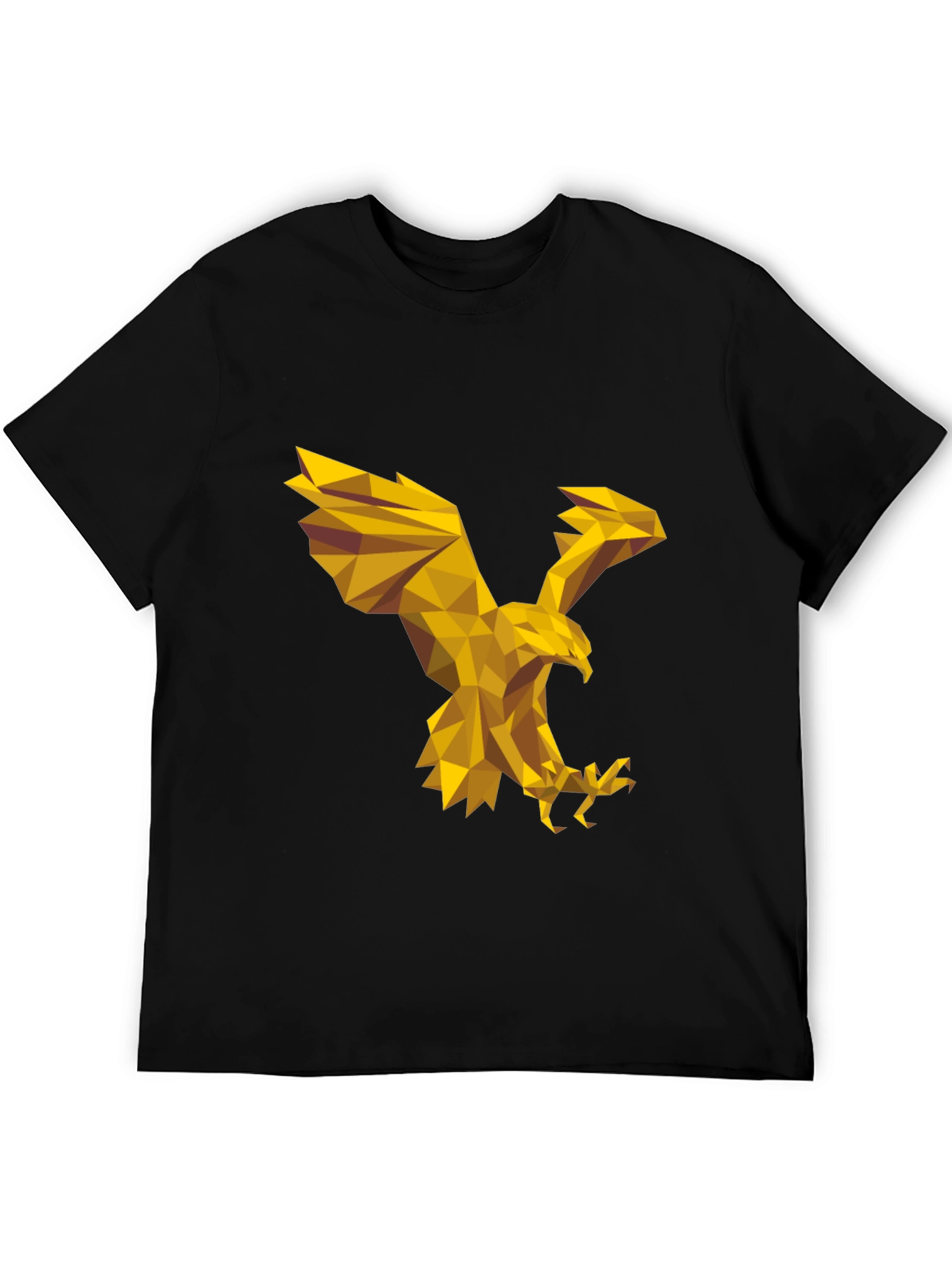 Black Geometric Eagle Graphic Tee - Stylish Black T-Shirt view 5