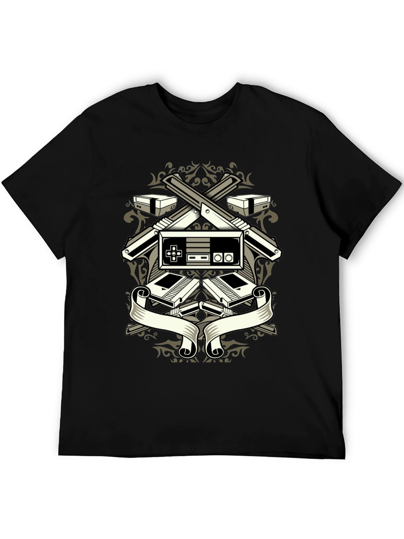 Black Retro Gamer T-Shirt - Classic Console Design view 5