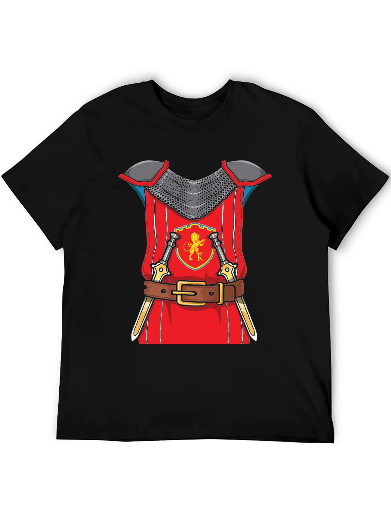 Black Knight Armor Graphic T-Shirt Novelty Tee view 5