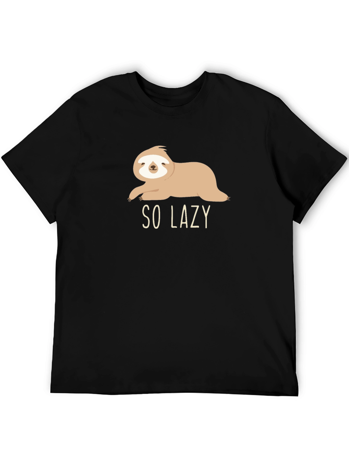 Black So Lazy Sloth Graphic Tee - Comfy Casual Style view 5