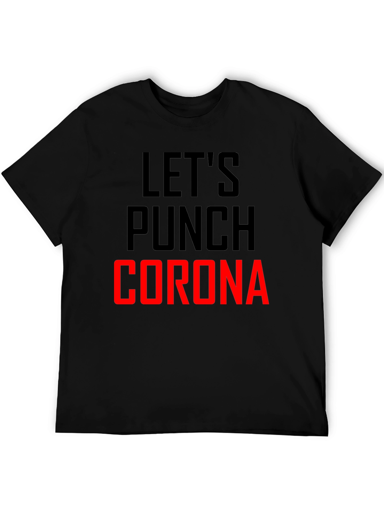 Black Let's Punch Corona Black Graphic T-Shirt view 5