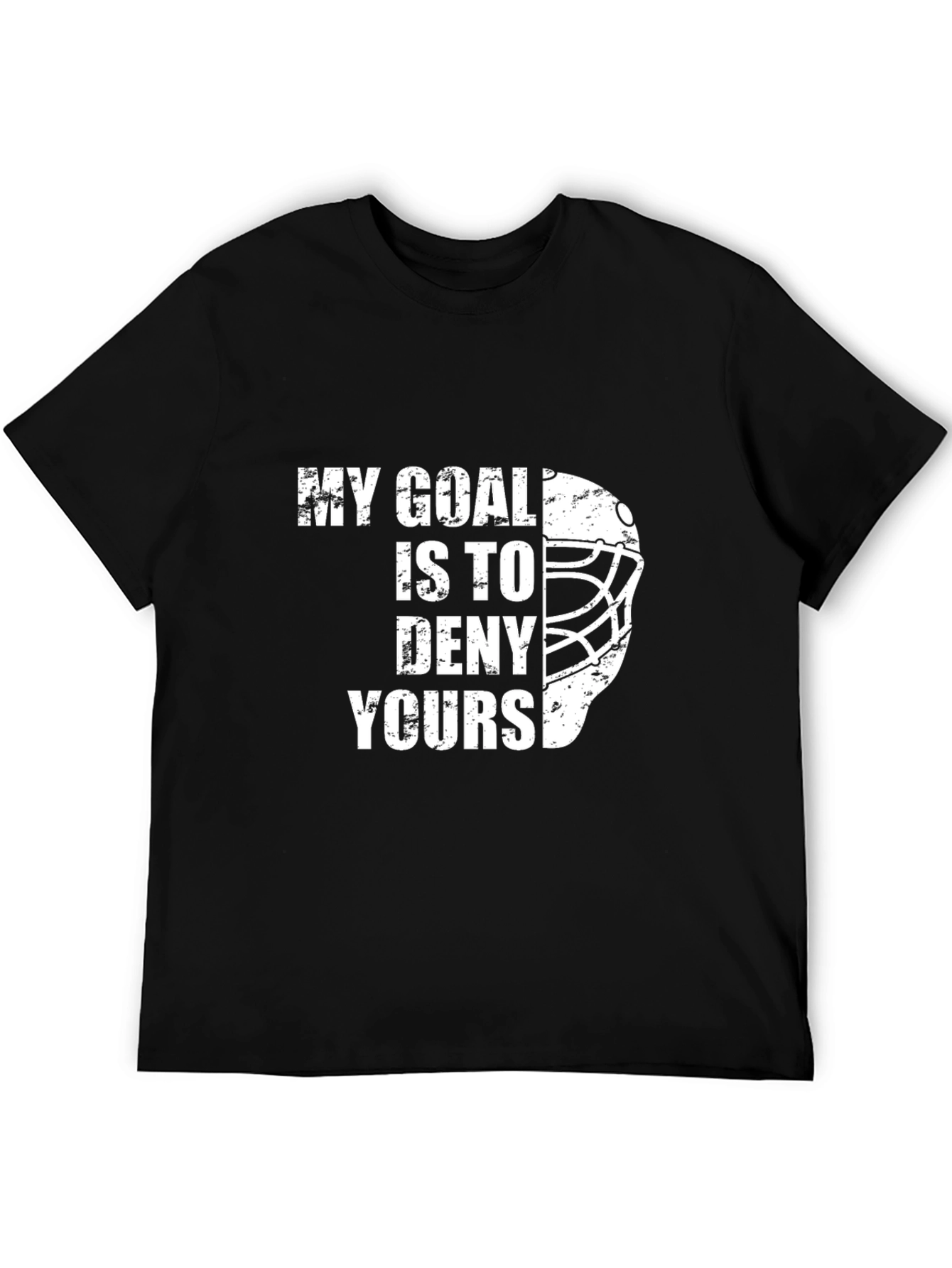 Black Goalie Graphic Tee - My Goal is to Deny Yours view 5