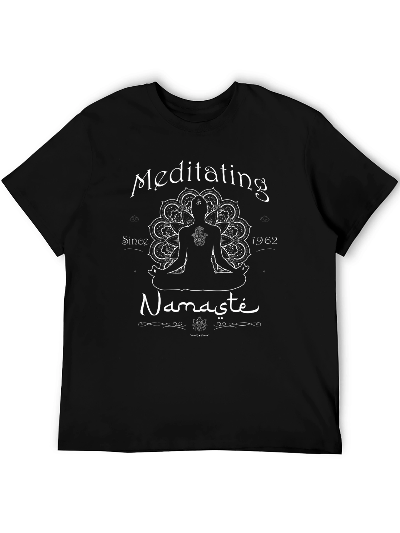 Black Meditating Namaste Graphic T-Shirt view 5