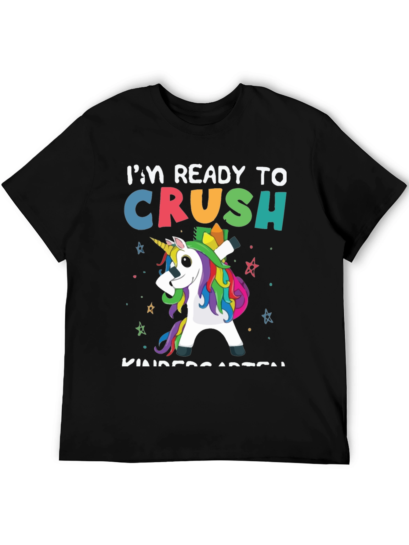 Black Ready to Crush Kindergarten Unicorn T-Shirt view 5