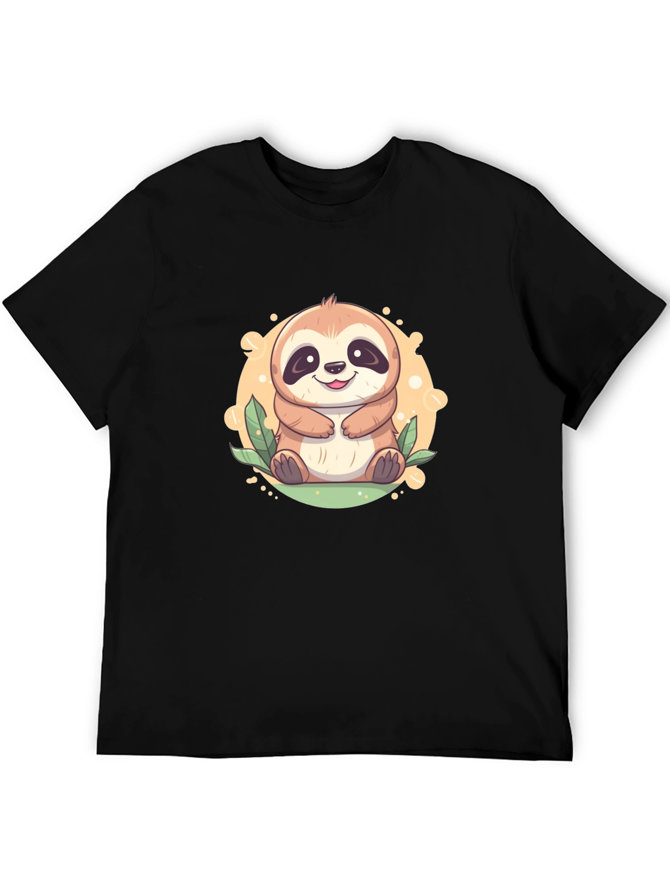 Black Cute Sloth Graphic Tee - Relaxed Fit view 5