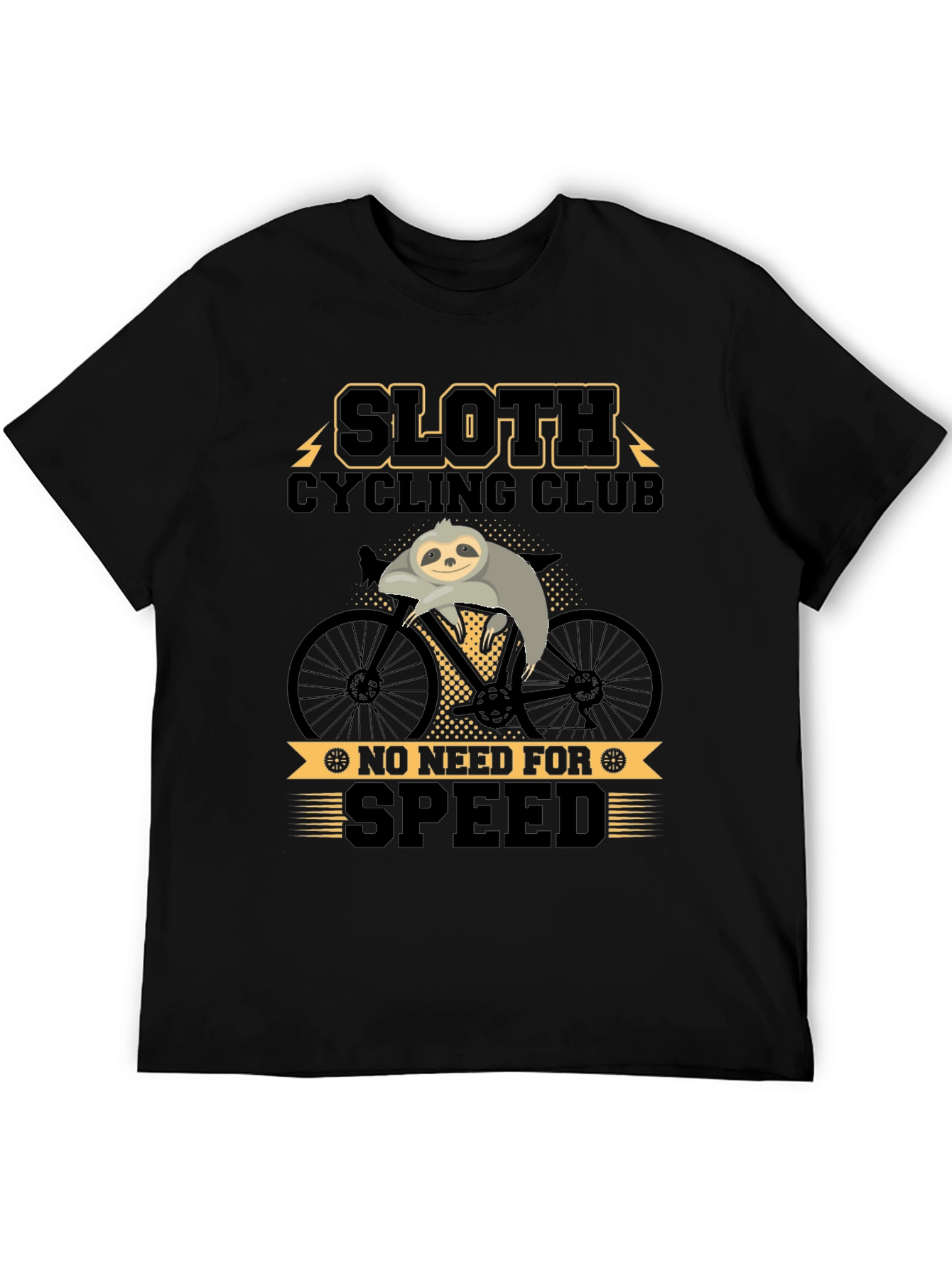Black Sloth Cycling Club Graphic T-Shirt view 5