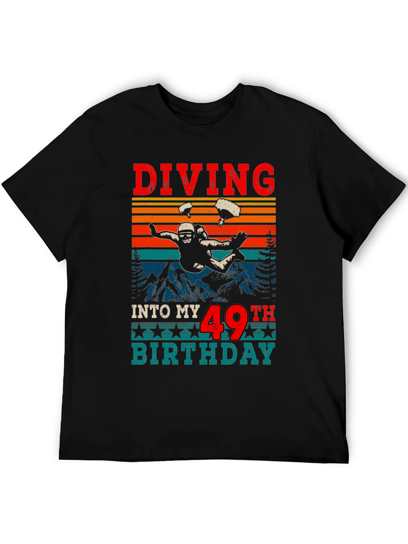 Black Diving Into My 49th Birthday T-Shirt view 5