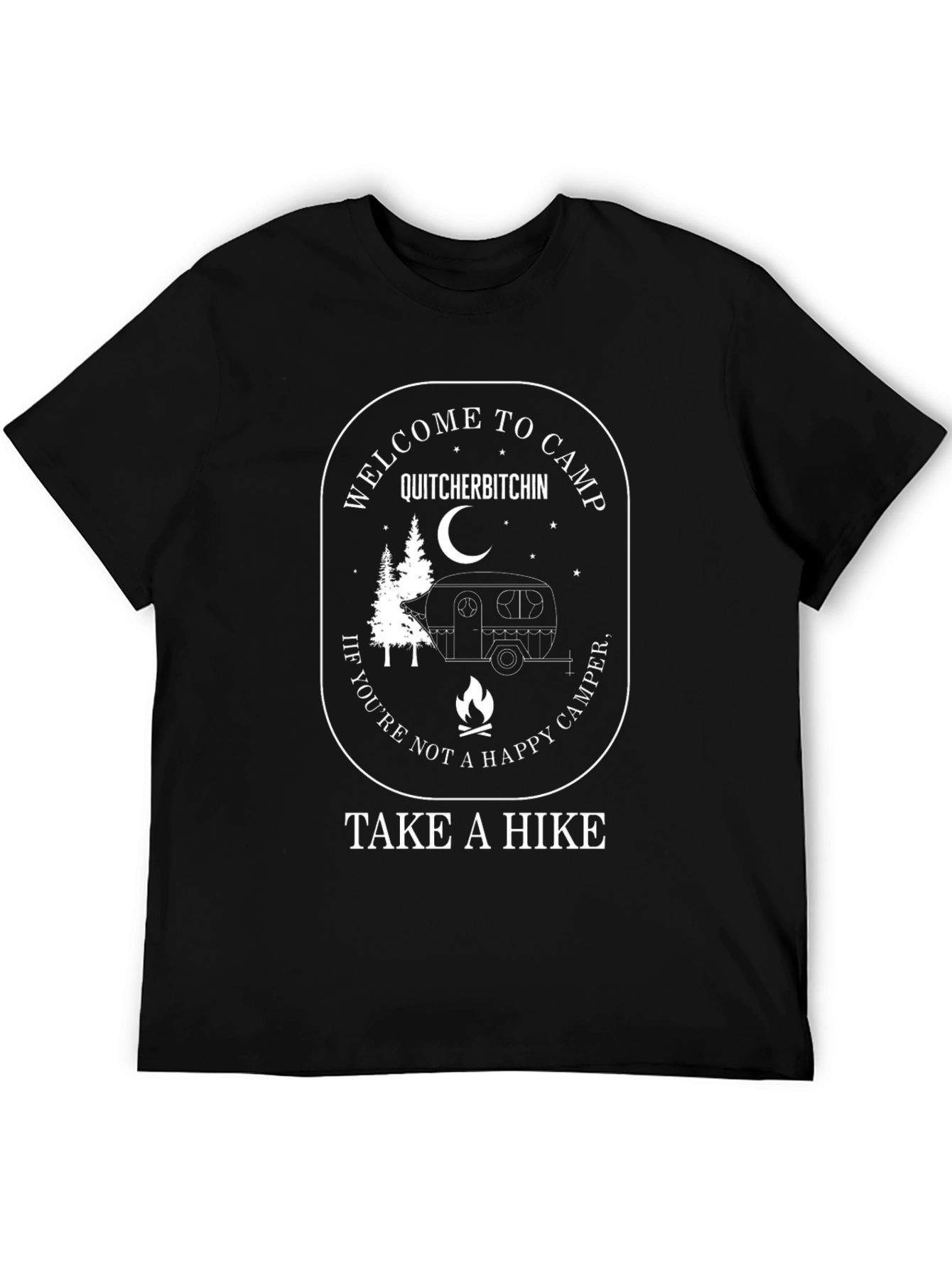Black Funny Camping T-Shirt - Welcome to Camp Quitcherbitchin view 5