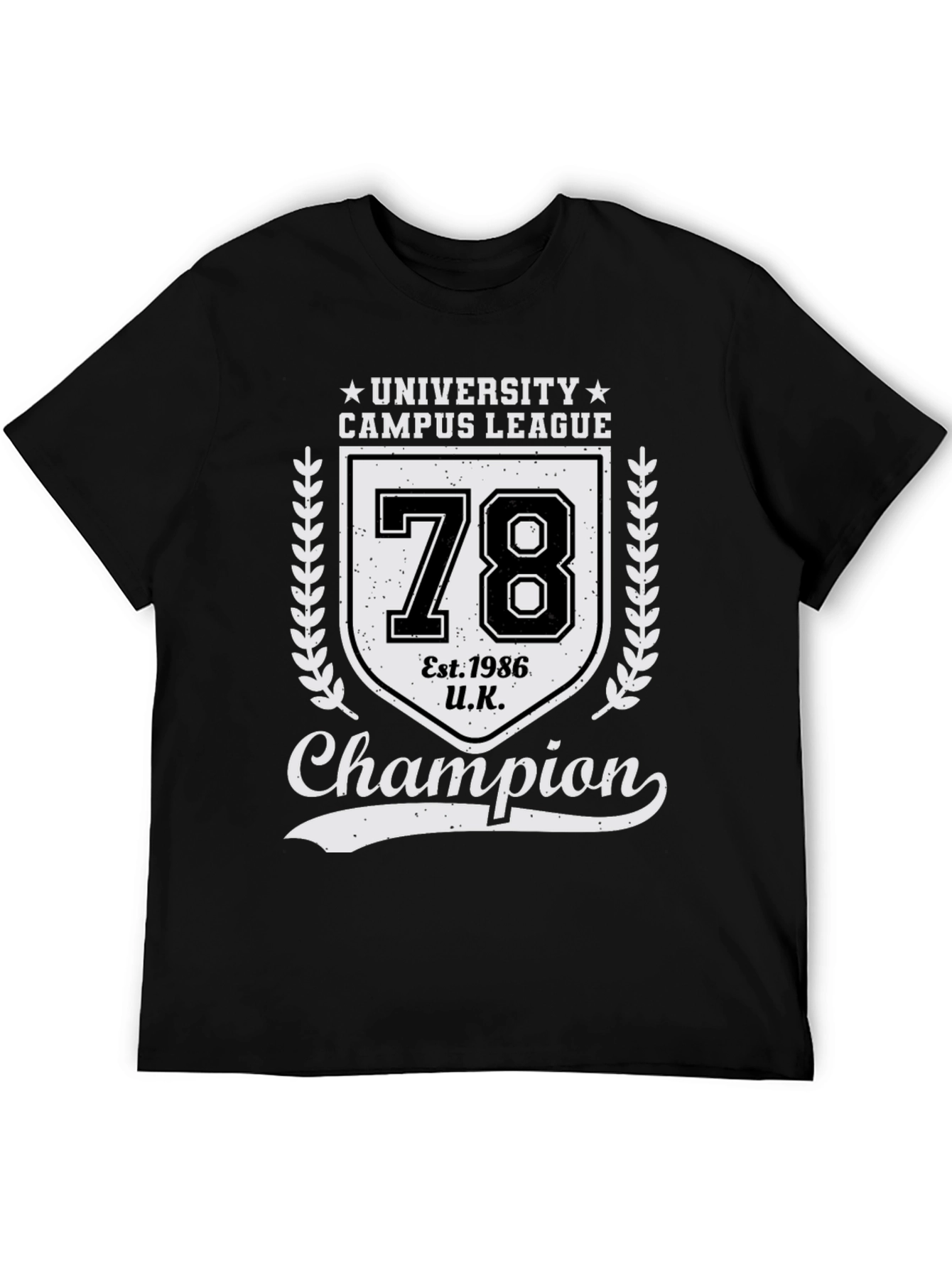 Black University Campus League Champion T-Shirt view 5