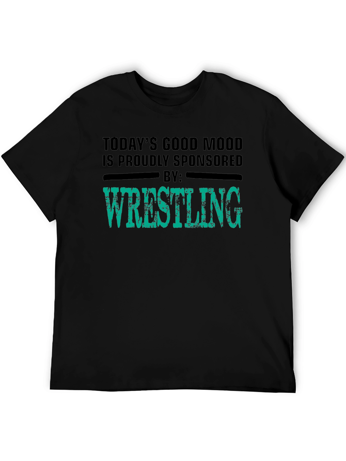 Black Wrestling Sponsored Good Mood T-Shirt view 5