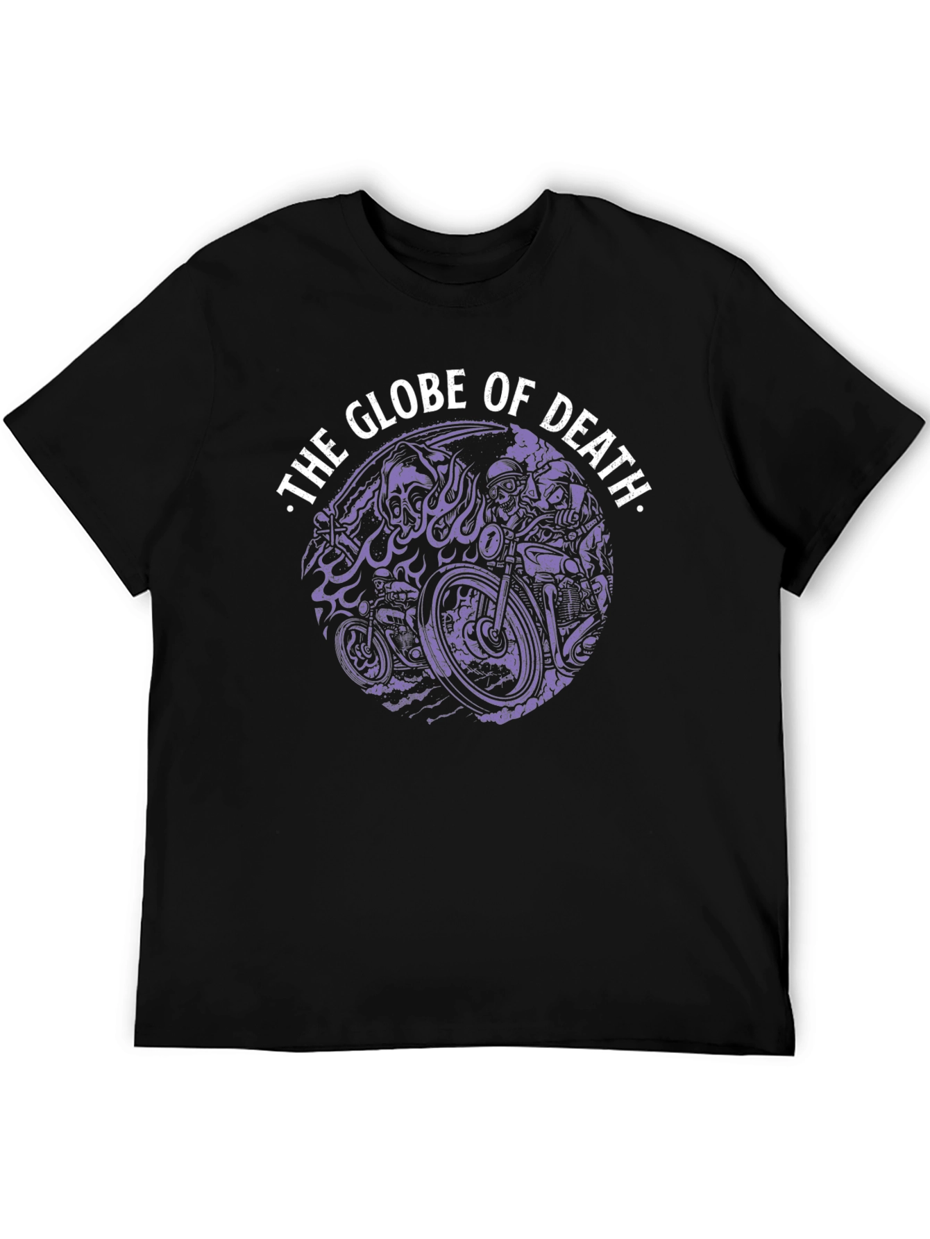 Black Globe of Death Graphic Tee - Black Cotton Blend view 5