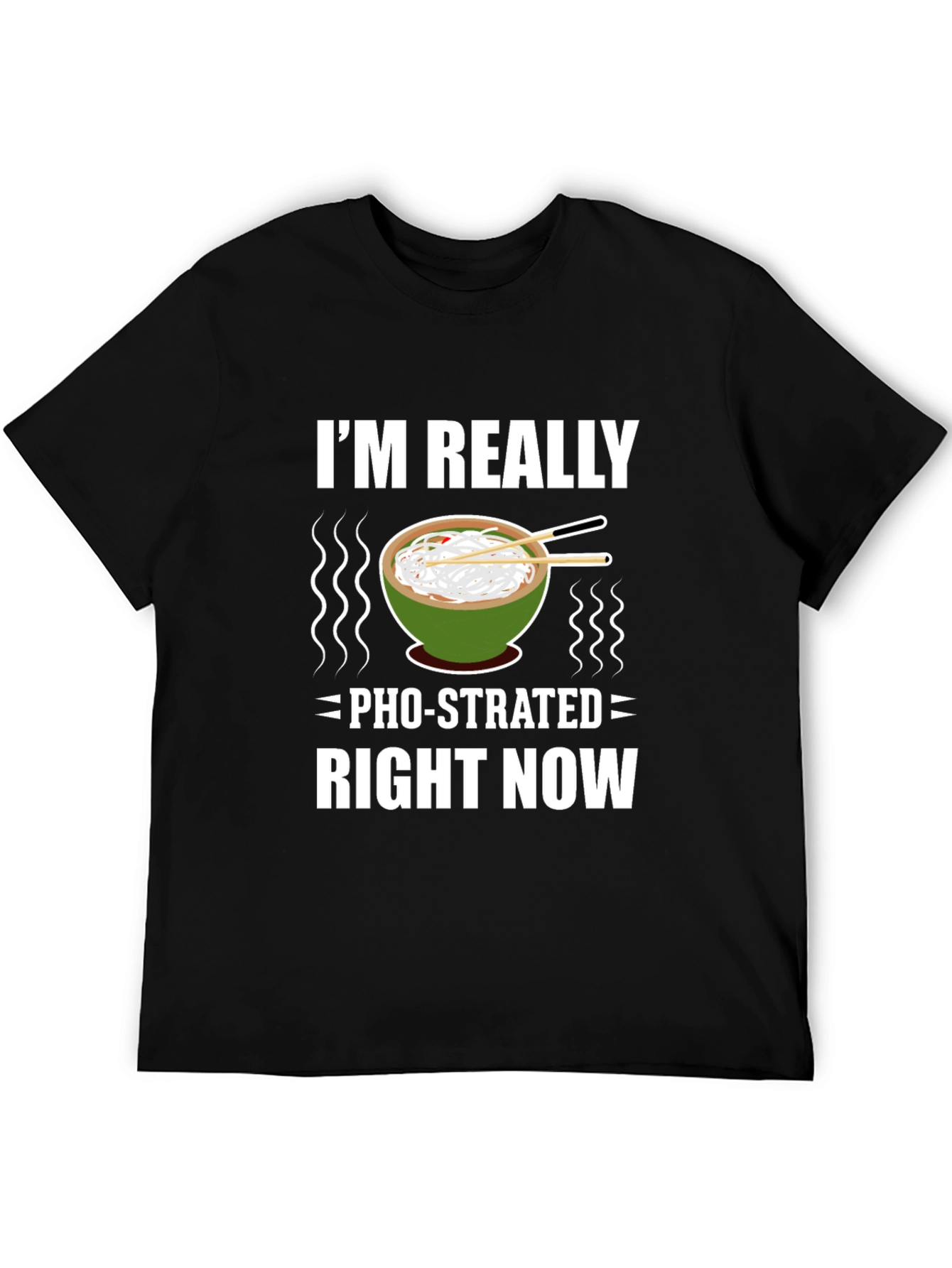 Black Pho-strated T-Shirt: Funny Noodle Soup Tee view 5