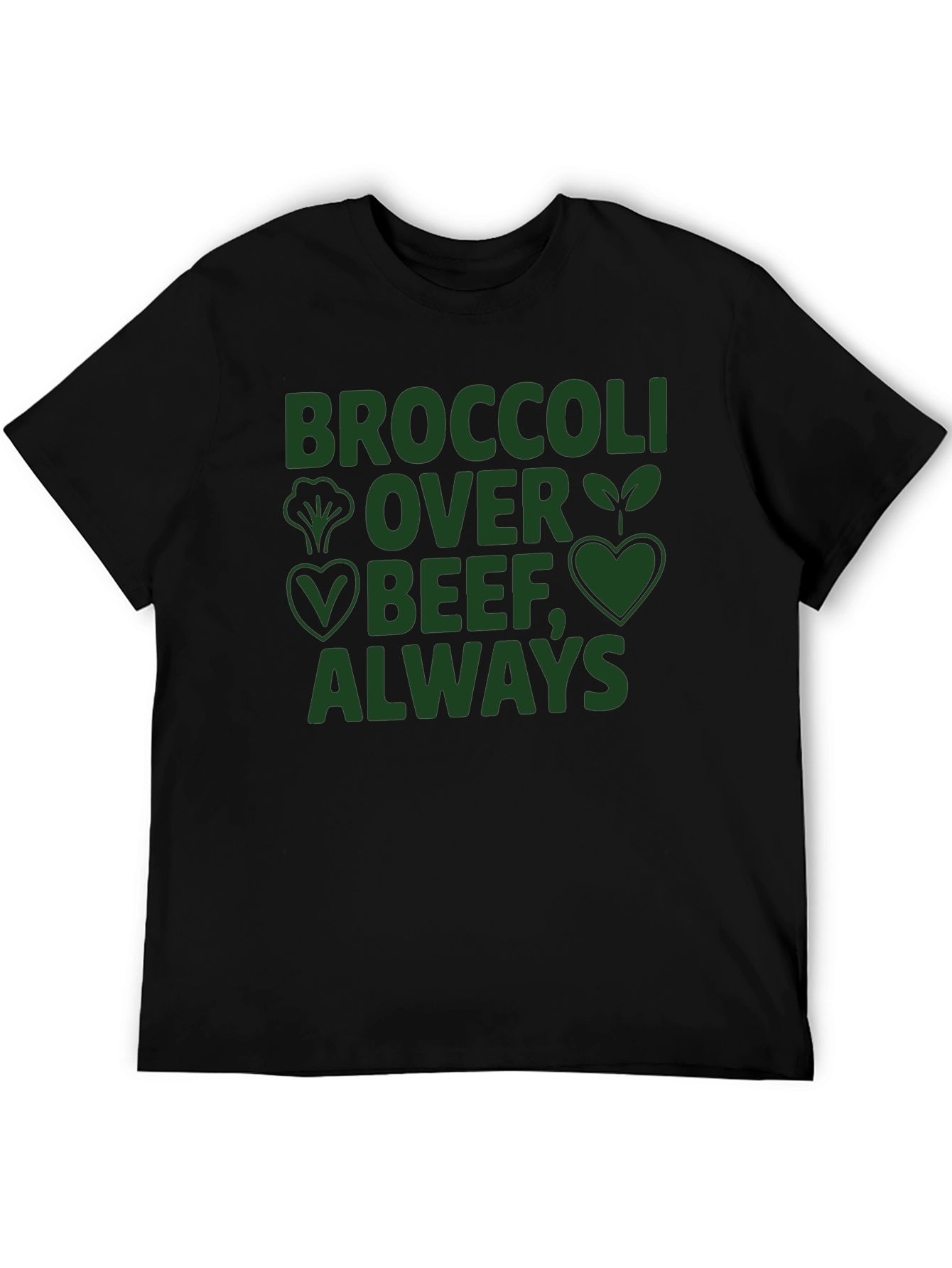 Black Vegan Broccoli Over Beef Always Graphic Tee view 5