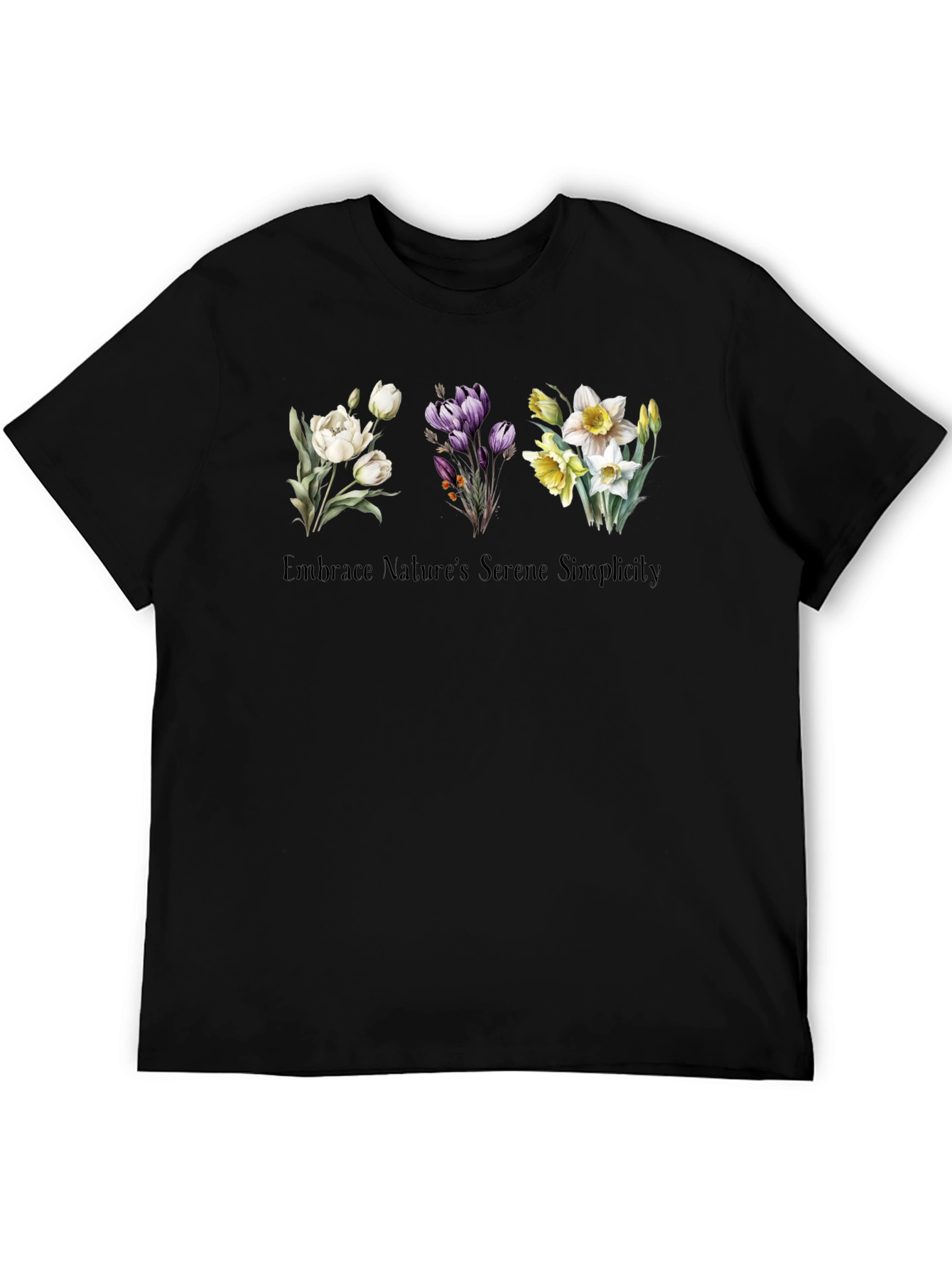 Black Nature's Serene Simplicity T-Shirt view 5