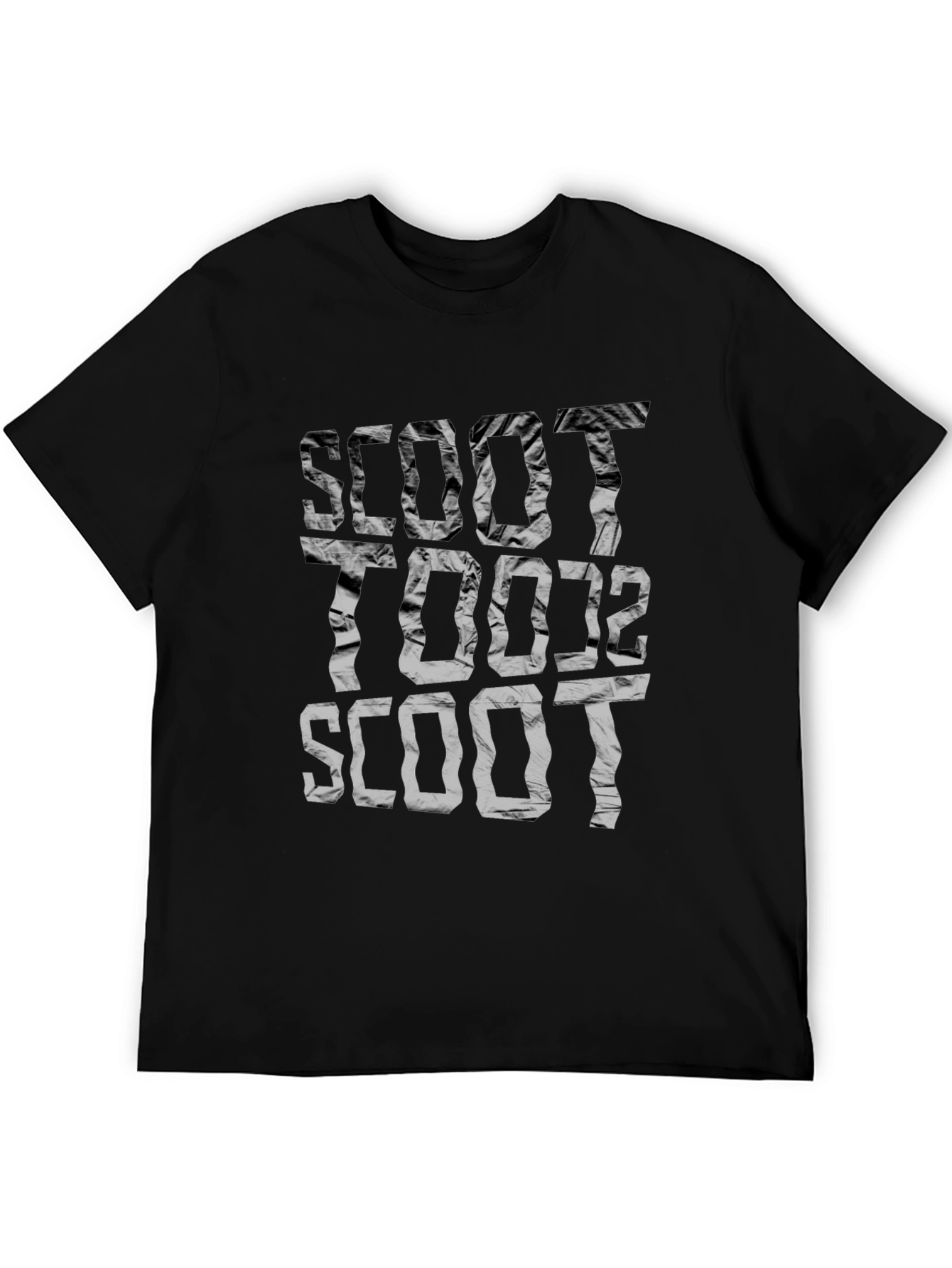 Black Scoot T-Shirt - Unique Distressed Graphic Tee view 5