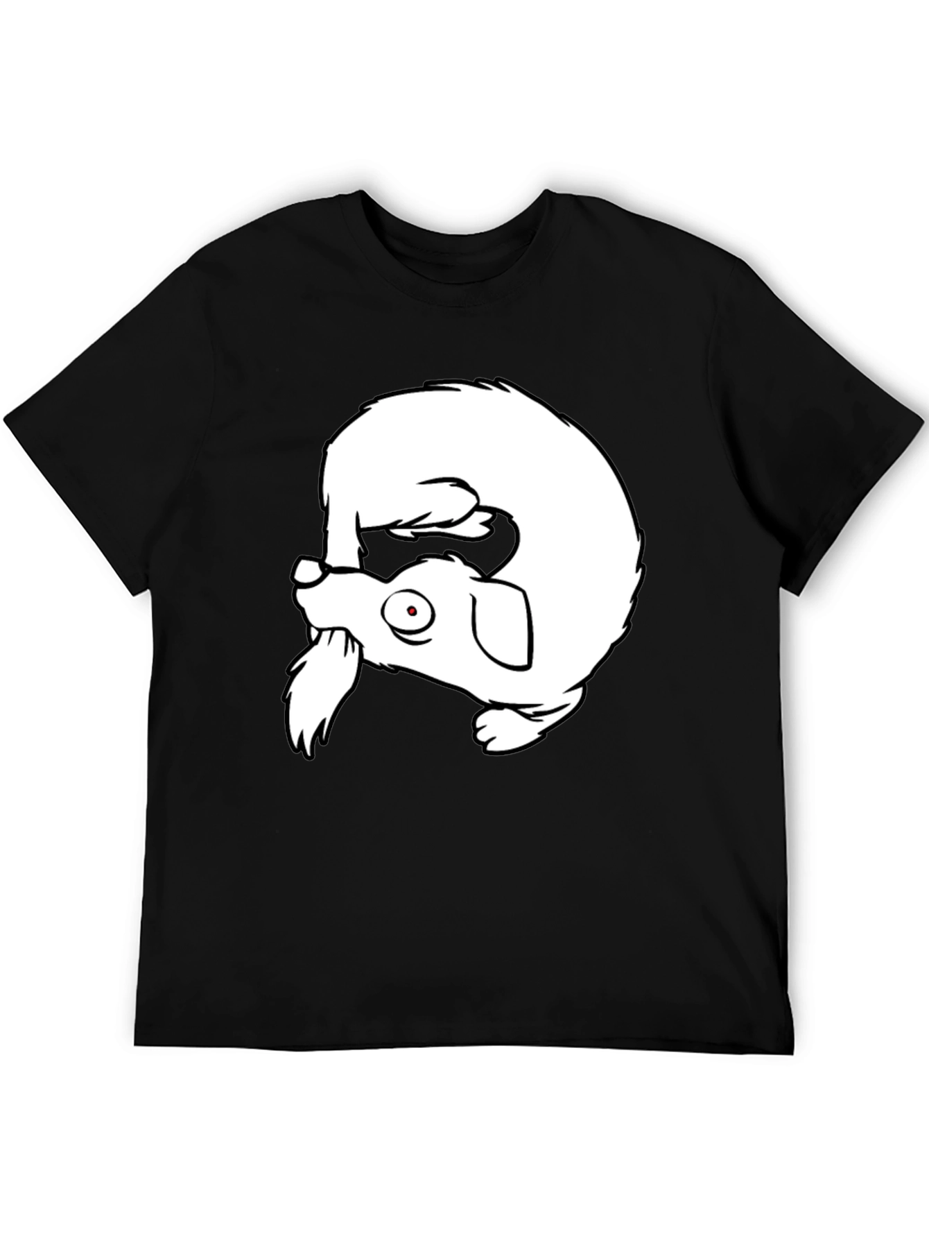 Black Upside Down Dog Graphic Tee - Funny Novelty Shirt view 5