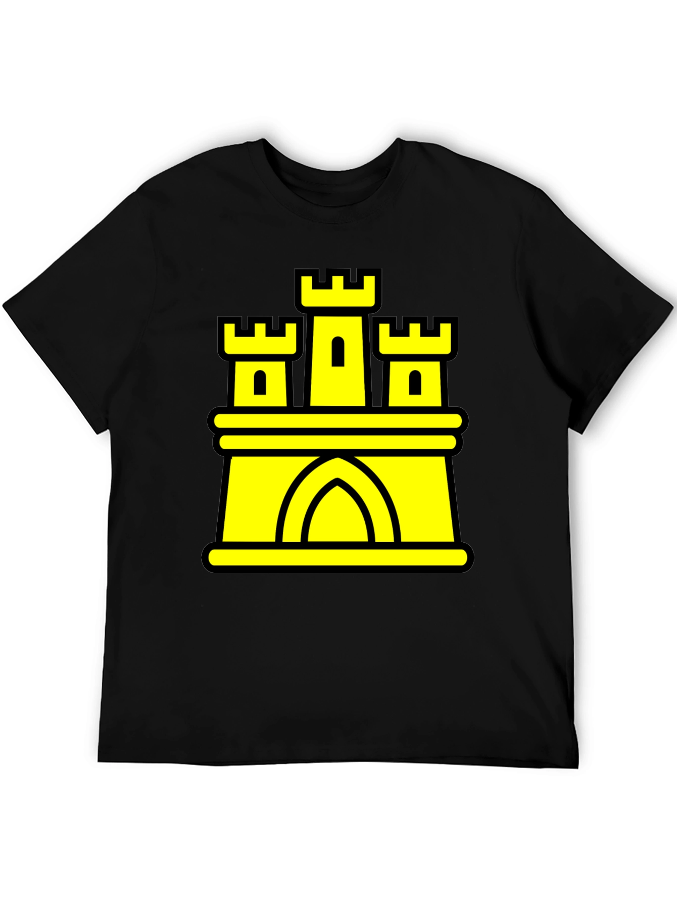 Black Castle Graphic Tee - Black Cotton Blend T-Shirt view 5