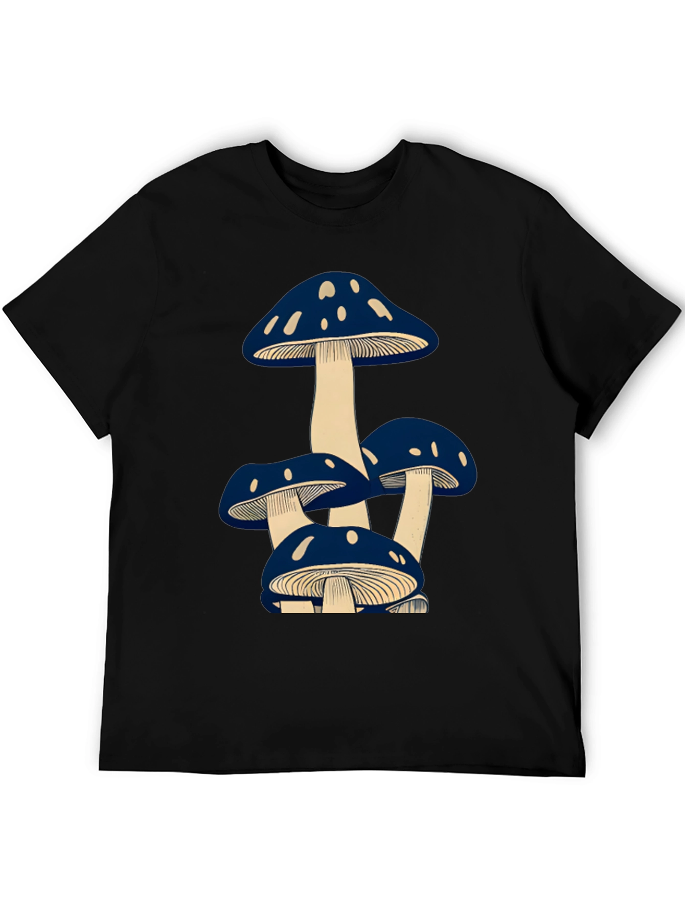 Black Mushroom Graphic Tee - Unisex Black T-Shirt view 5