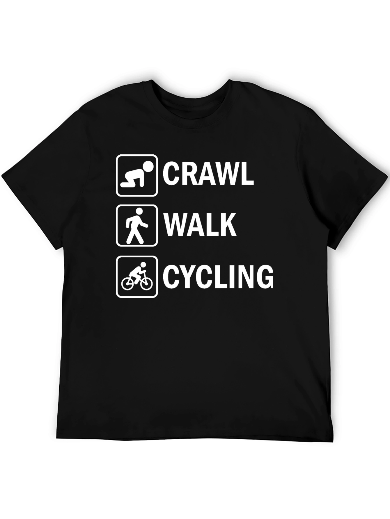Black Crawl Walk Cycling Graphic Tee - Black view 5