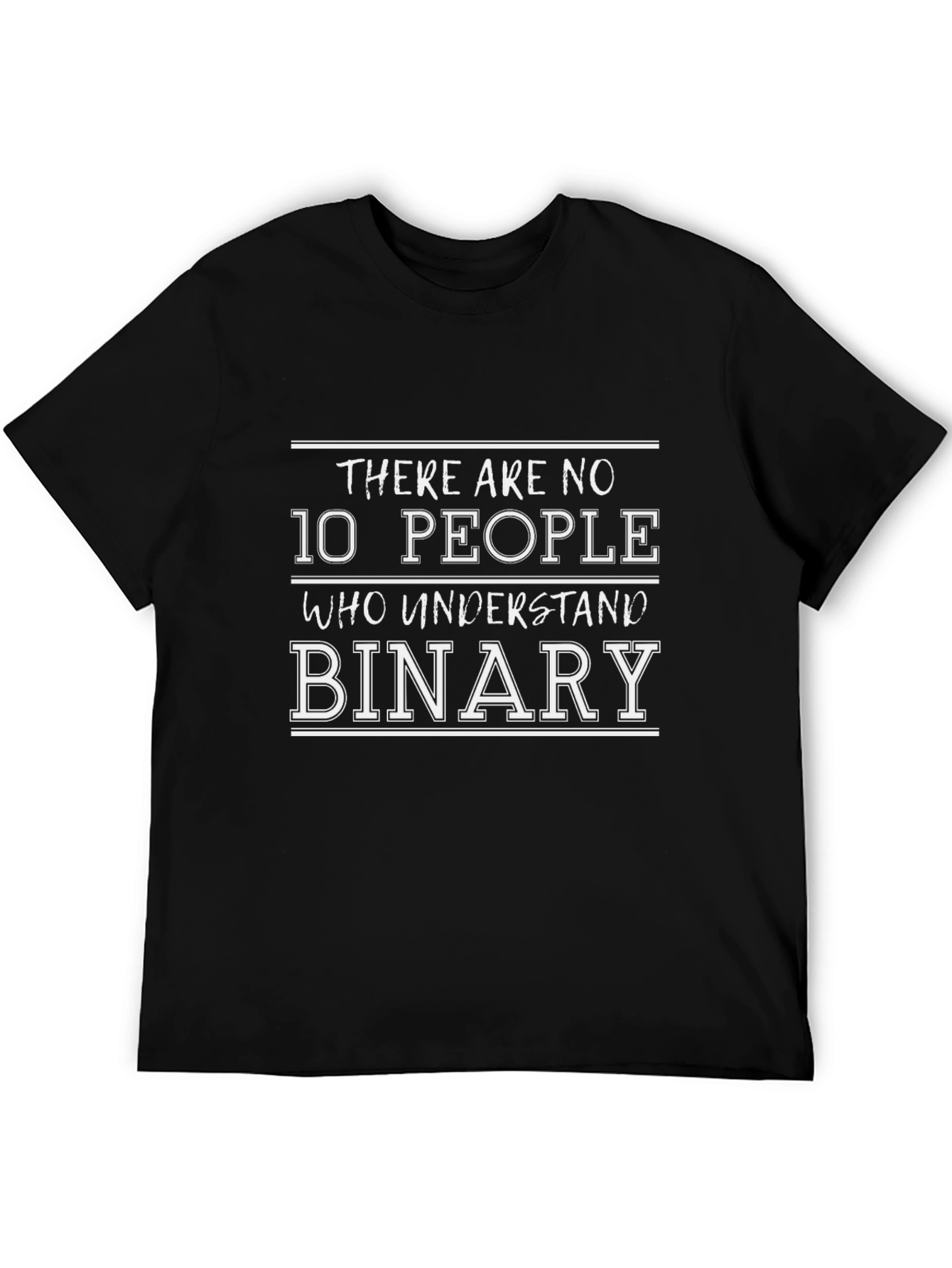 Black Binary Humor Black T-Shirt view 5