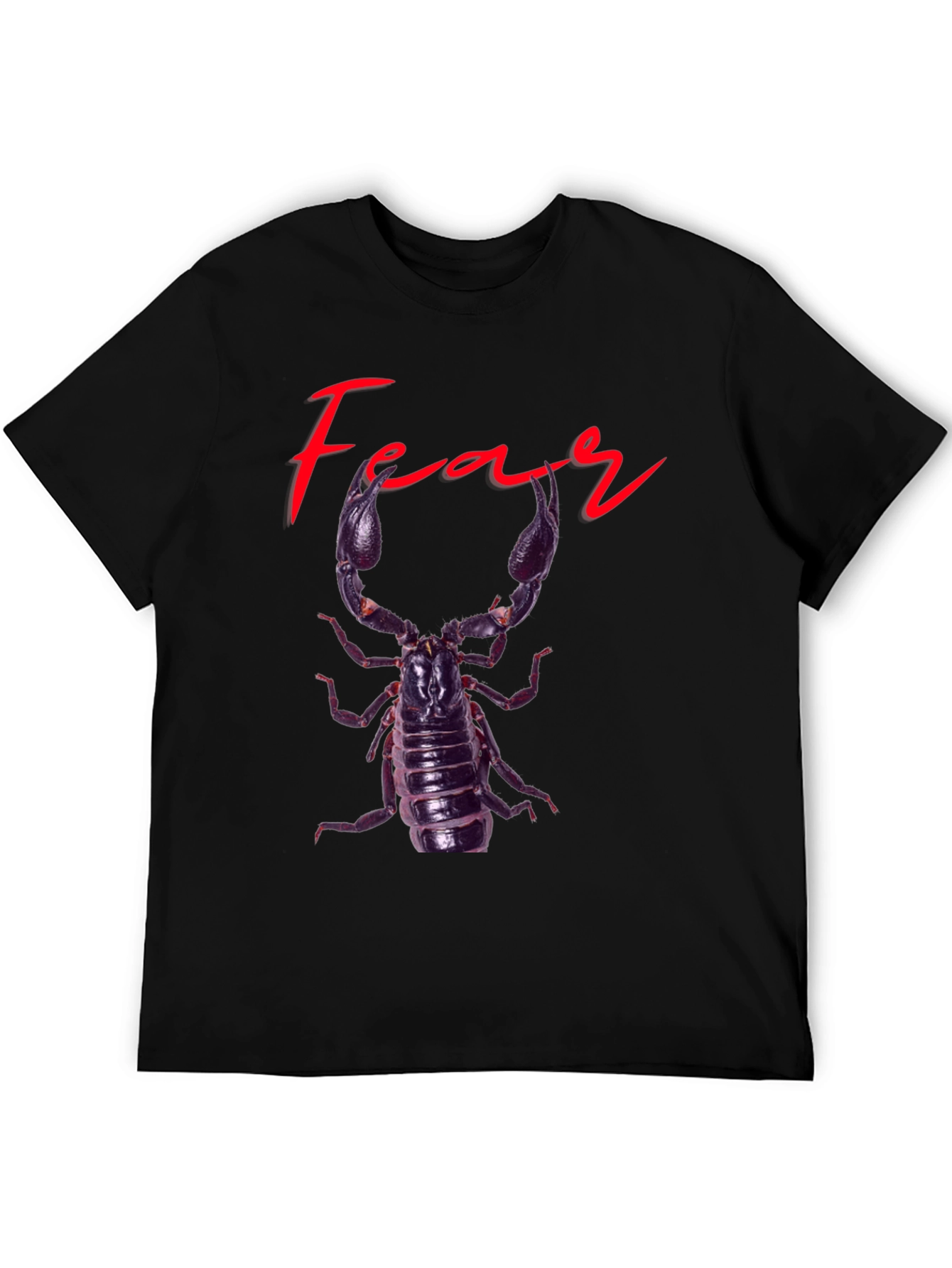 Black Fear Scorpion Graphic Tee - Black Cotton T-Shirt view 5