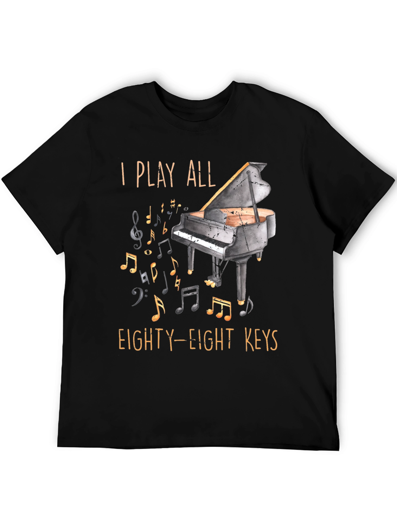 Black Piano Player Graphic T-Shirt - 88 Keys view 5