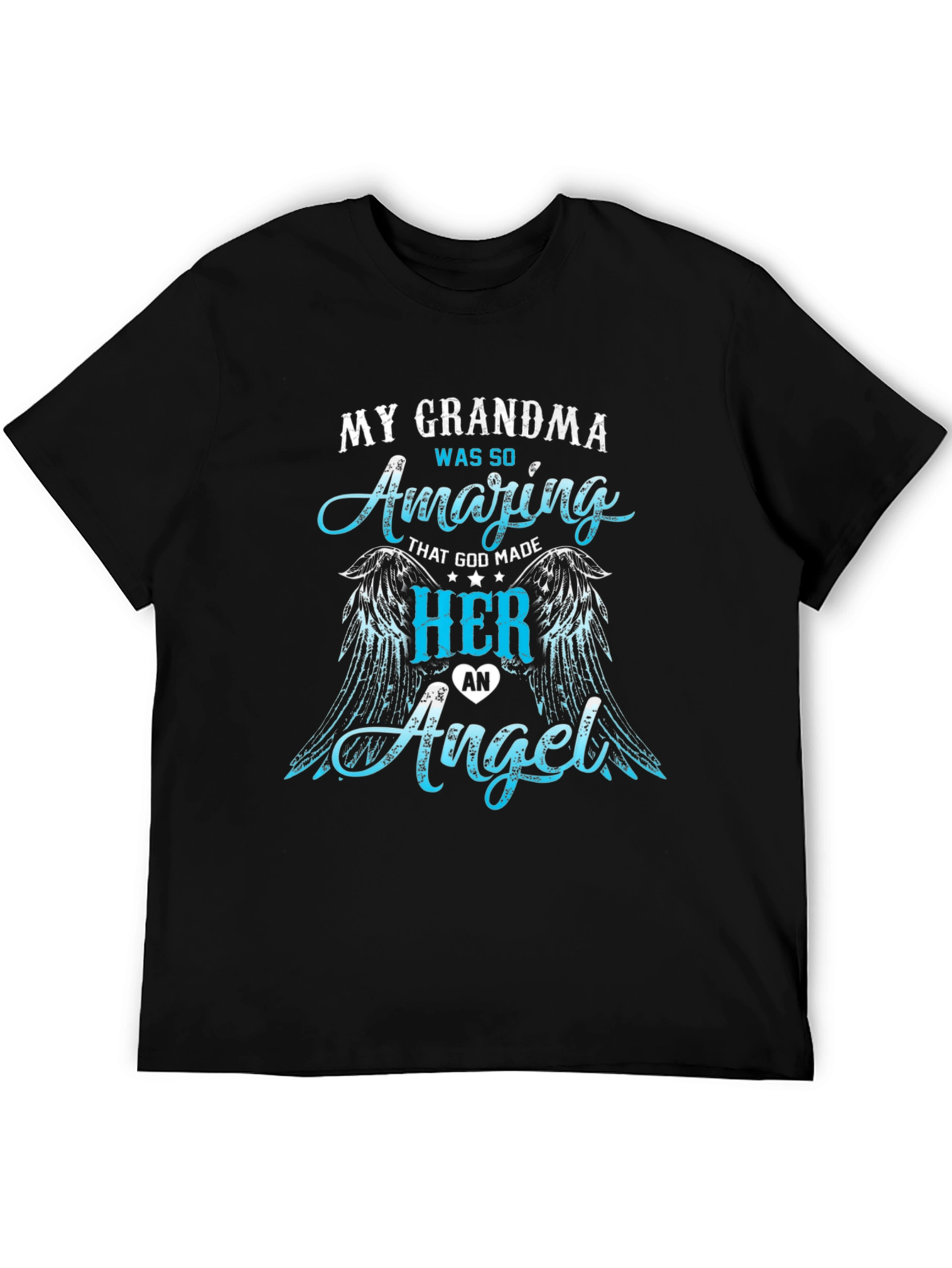 Black My Grandma Was So Amazing Angel Wings T-Shirt view 5