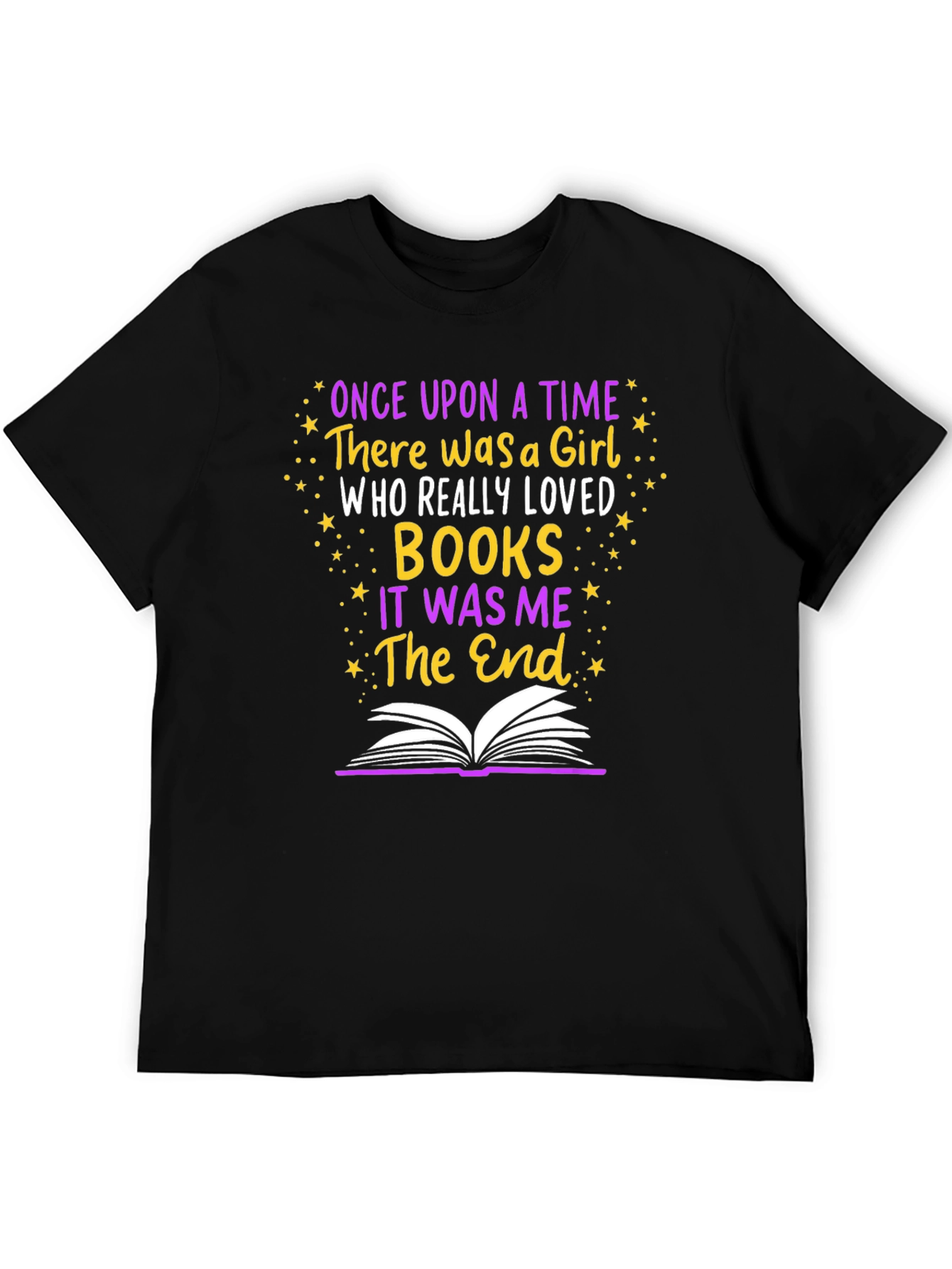 Black Once Upon a Time Book Lover T-Shirt view 5