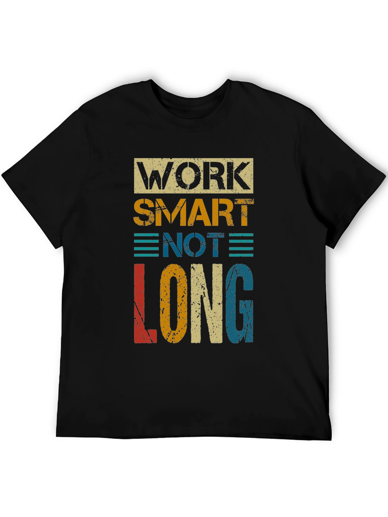 Black Work Smart Not Long Graphic Tee - Retro Style view 5