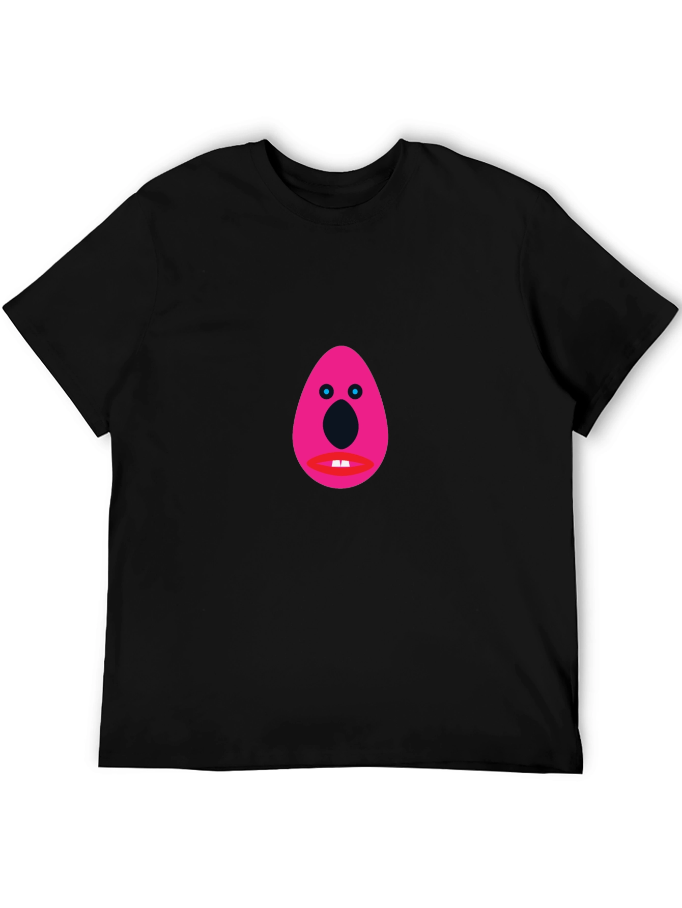 Black Funny Graphic Tee - Pink Egg Head Design view 5