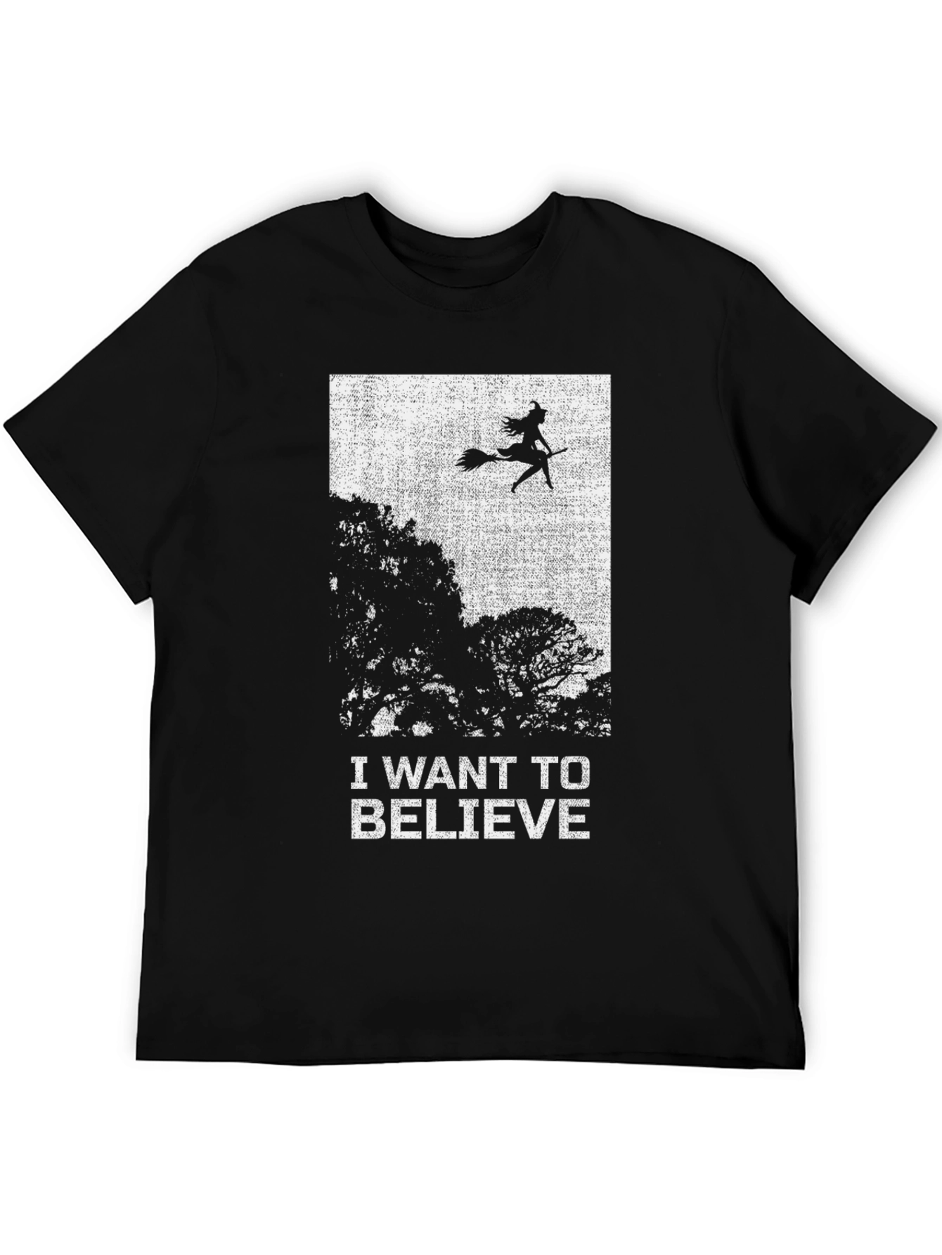 Black I Want To Believe Witch T-Shirt - Spooky Season Tee view 5
